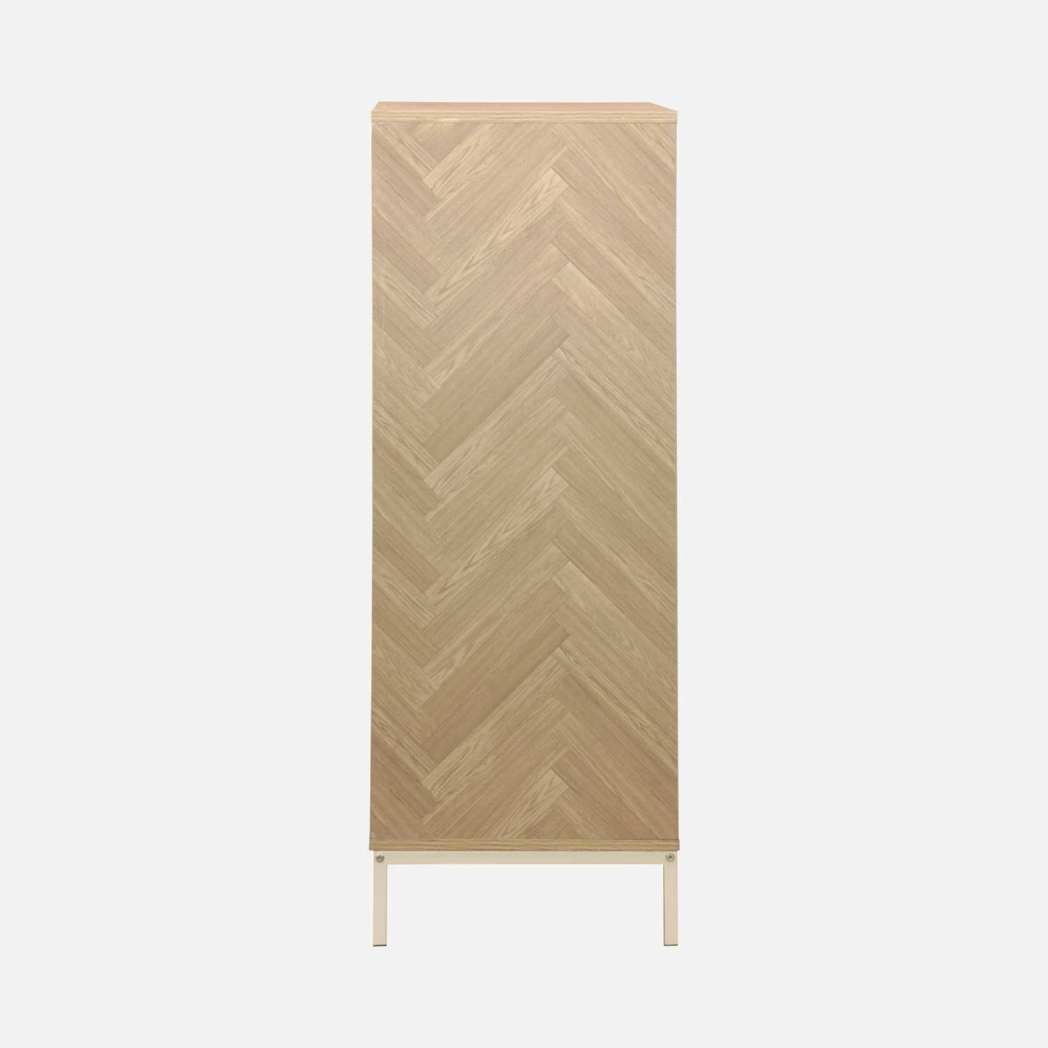 Vaisselier Effet Bois Décor Chevrons 2 Portes – Image 6
