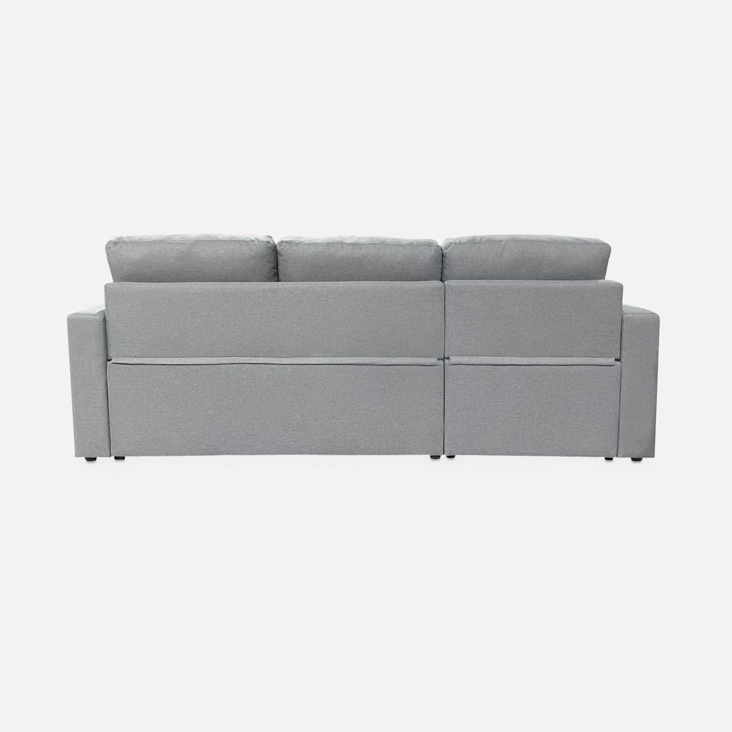 Canapé D'angle Convertible 3 Places Couleur : Gris Clair – Image 8