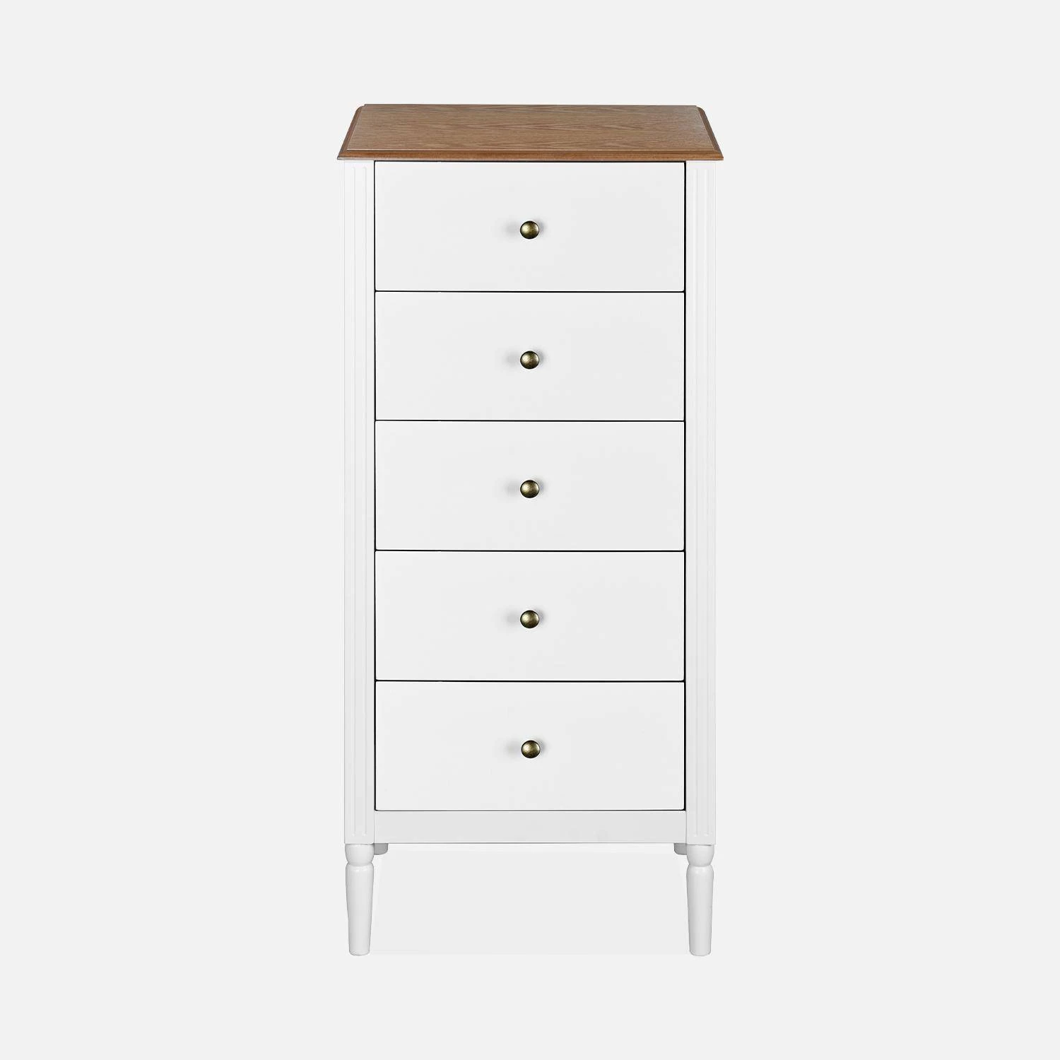 Chiffonnier 5 Tiroirs Placage Bois De Frêne – Image 4