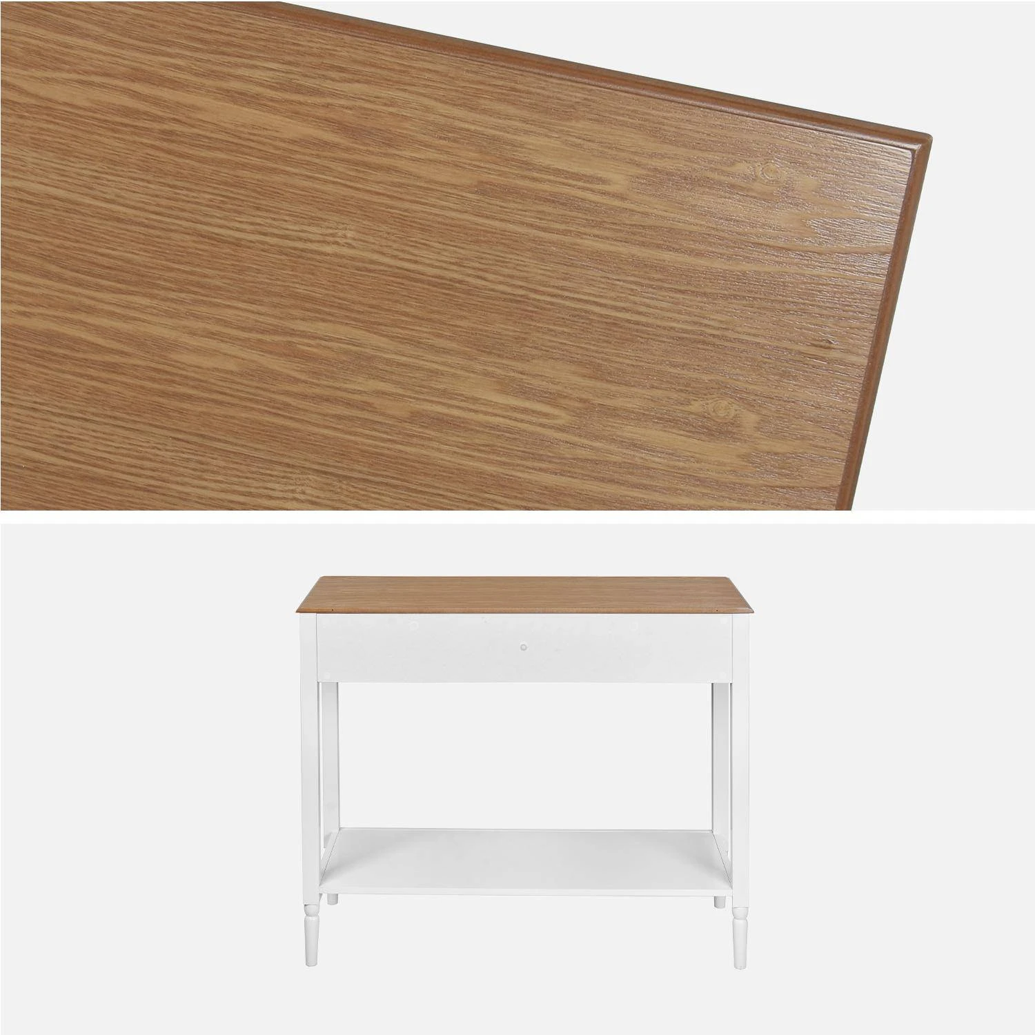 Console Avec 2 Tiroirs, Placage Bois De Frêne – Image 7