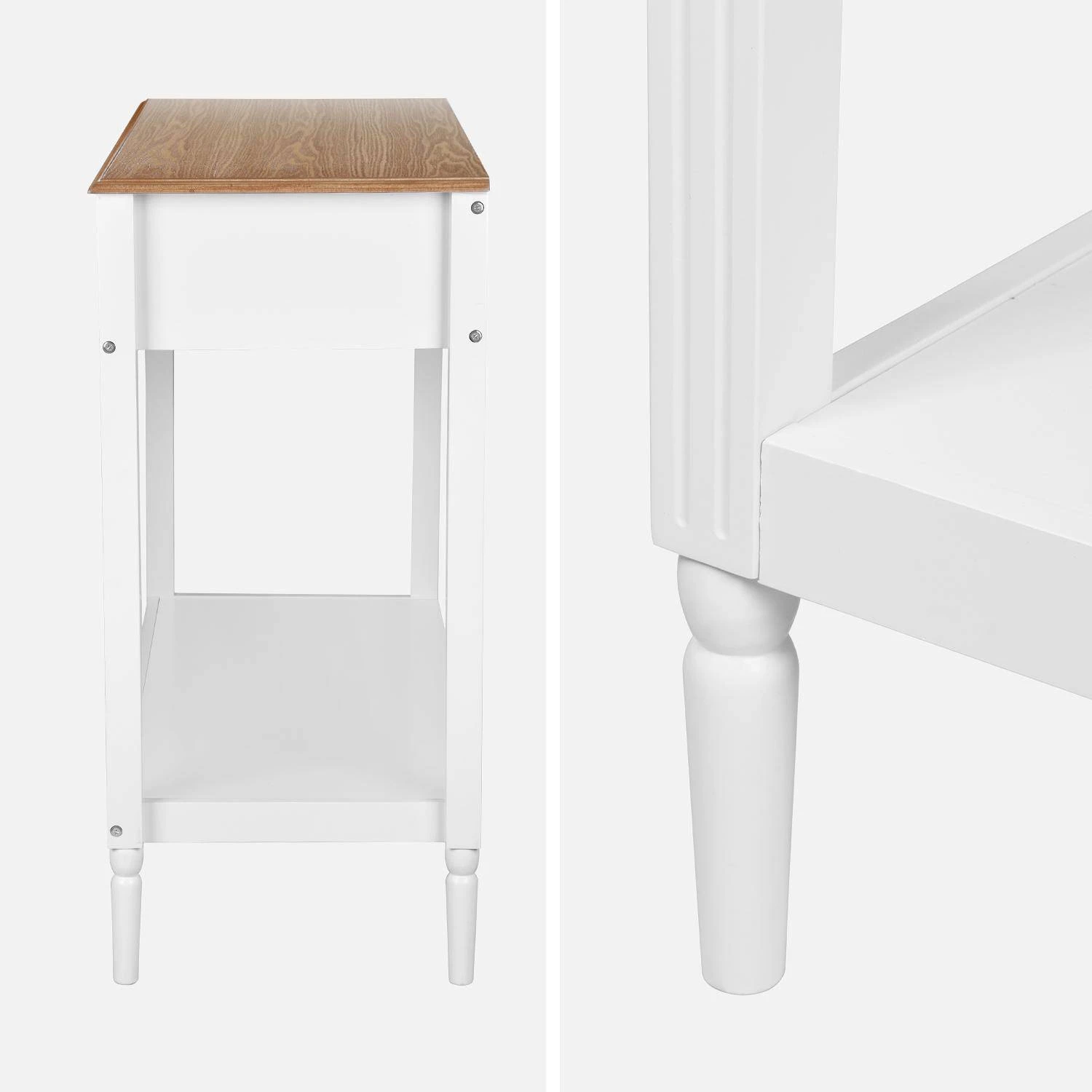 Console Avec 2 Tiroirs, Placage Bois De Frêne – Image 6