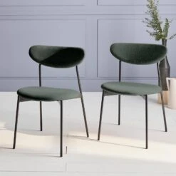 Chaise Scandinave Pieds Acier (lot De 2) Couleur : Vert