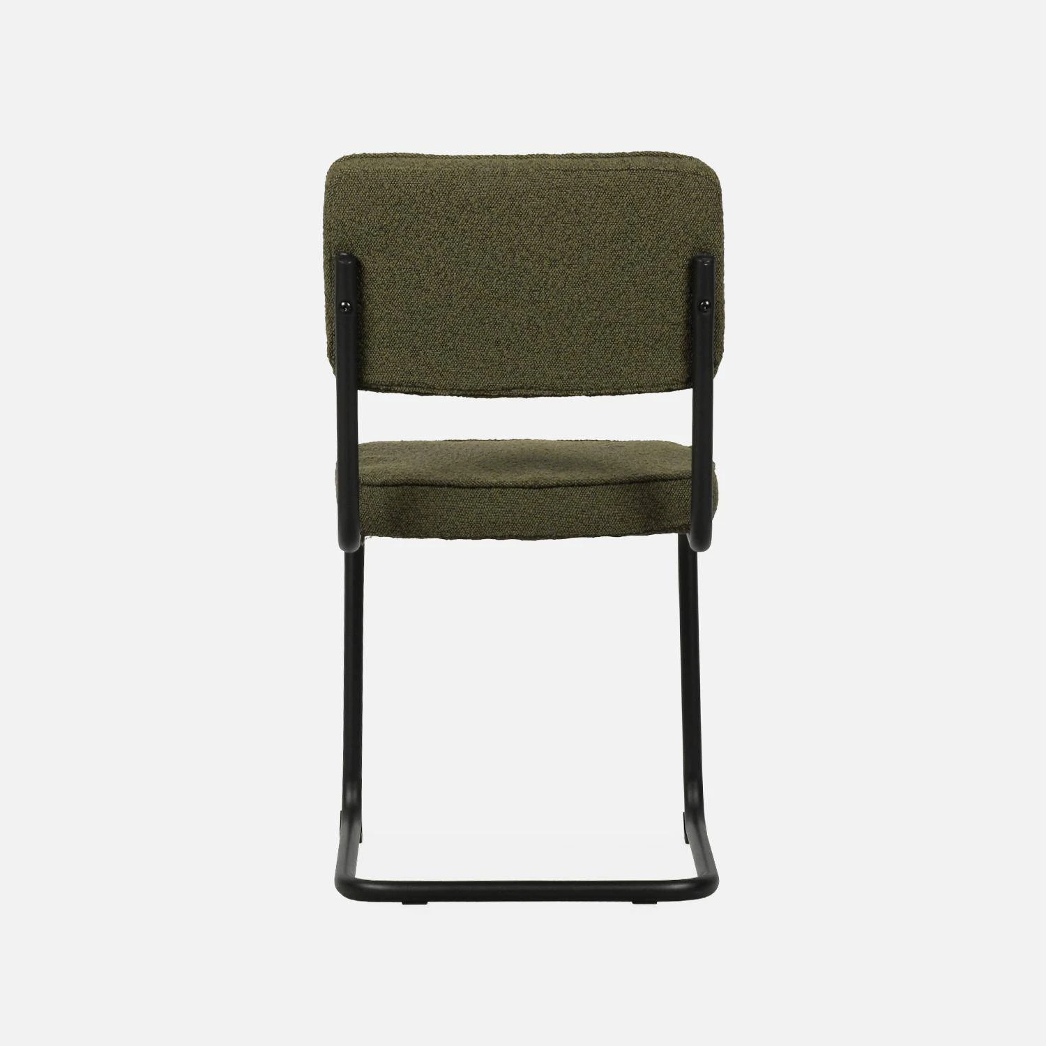 Chaise Cantilever Bouclette Texturée (lot De 2) Couleur : Vert – Image 6