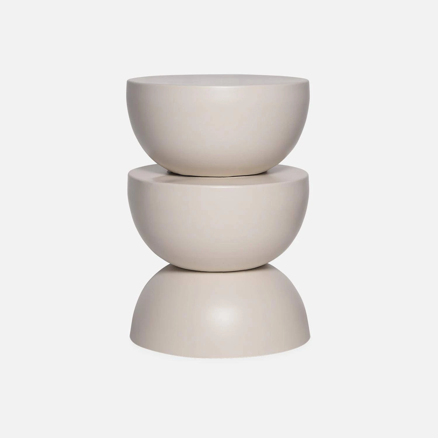 Table D'appoint, Bout De Canapé, Table De Chevet En Métal, Ø32 X H 46.5cm Couleur : Crème – Image 5