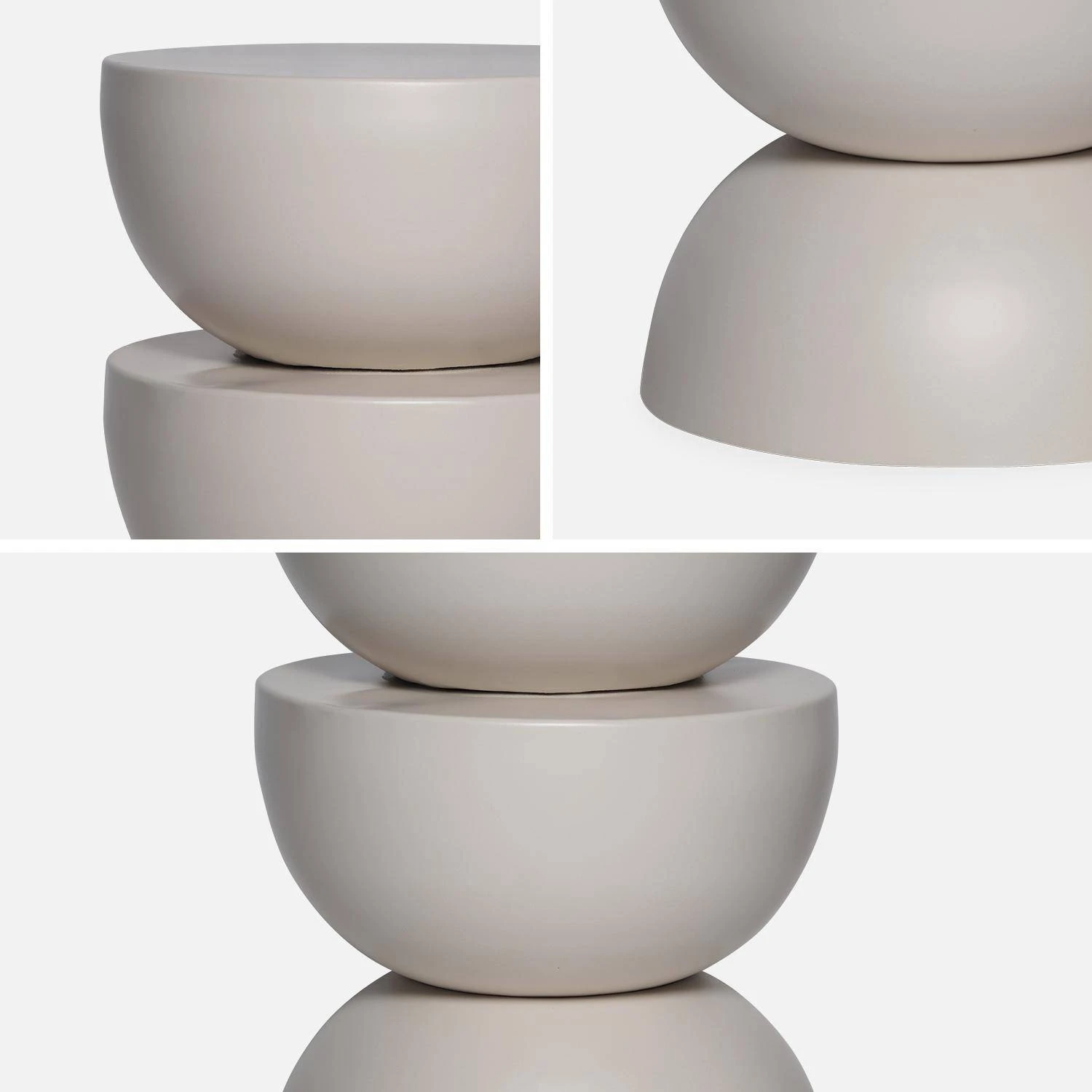 Table D'appoint, Bout De Canapé, Table De Chevet En Métal, Ø32 X H 46.5cm Couleur : Crème – Image 6