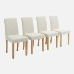 Chaise Bouclette Et Pieds Bois (lot De 4)