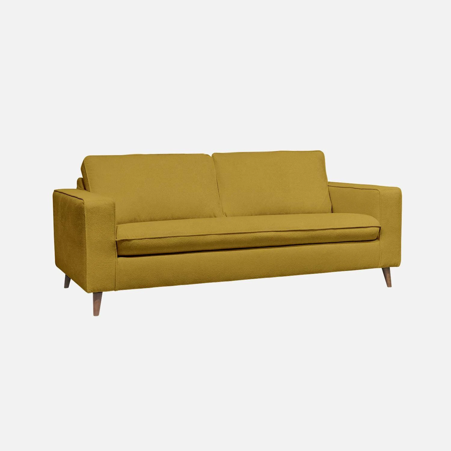 Canapé Lit Convertible 3 Places Avec Matelas 12cm - Fabriqué En France Couleur : Moutarde – Image 6