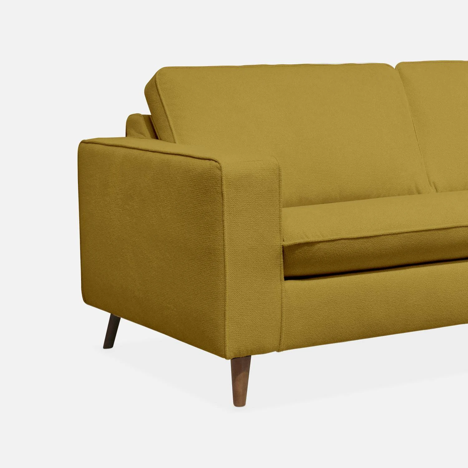 Canapé Lit Convertible 3 Places Avec Matelas 12cm - Fabriqué En France Couleur : Moutarde – Image 8