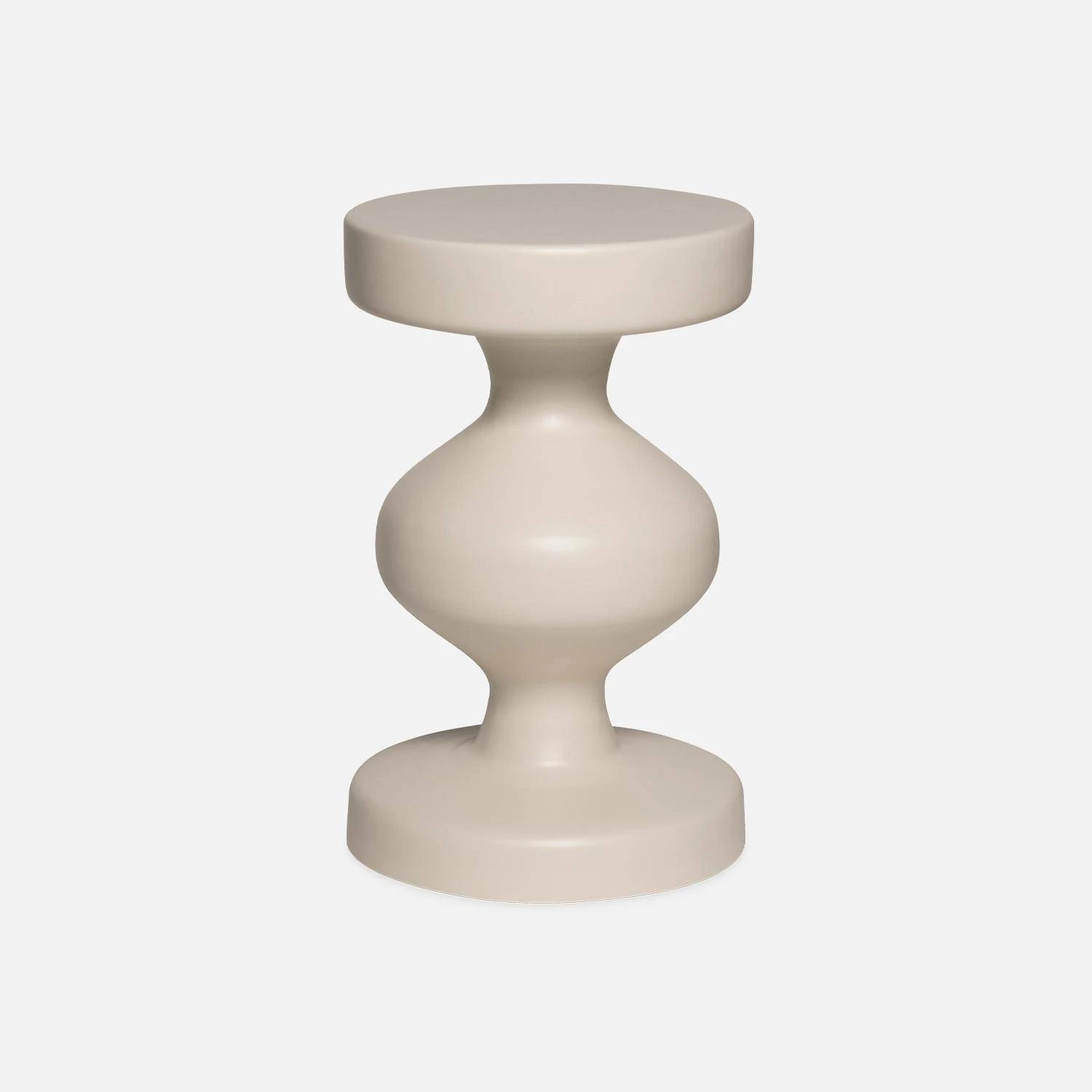 Table D'appoint, Bout De Canapé, Table De Chevet En Métal, Ø29,5 X H 47cm Couleur : Crème – Image 3