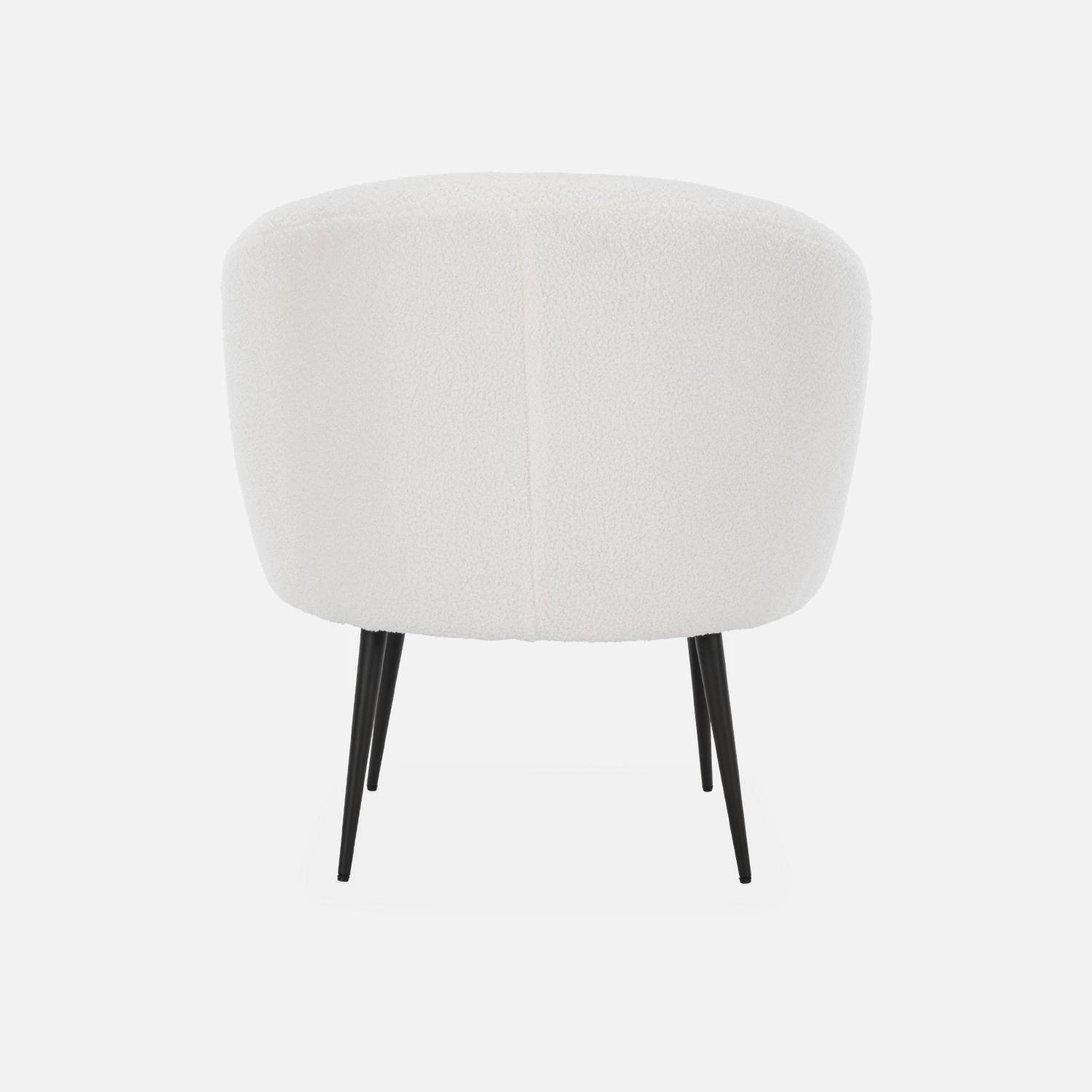 Fauteuil Cosy Design En Bouclette Et Métal – Image 3