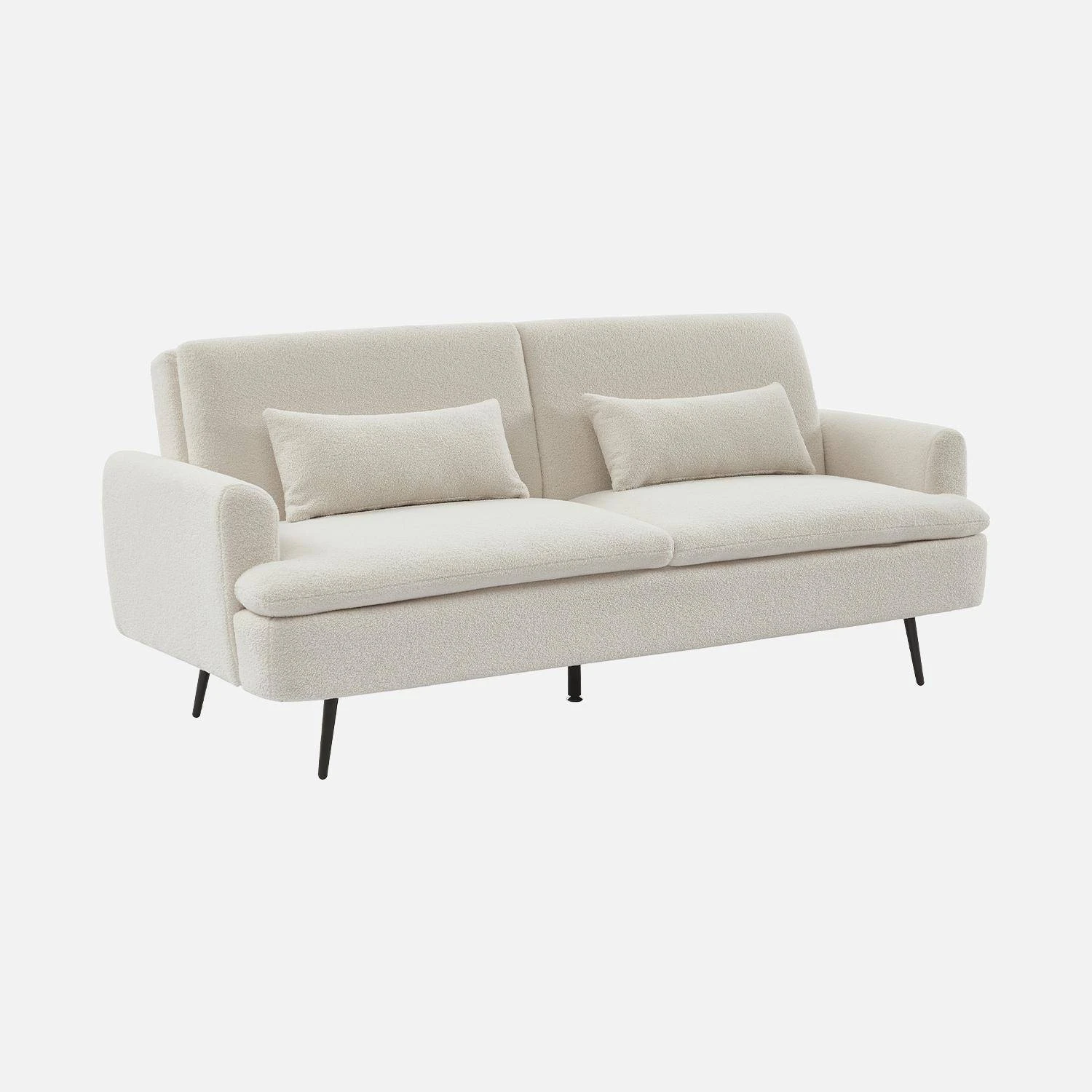 Canapé Convertible 2-3 Places Tissu Bouclette – Image 3