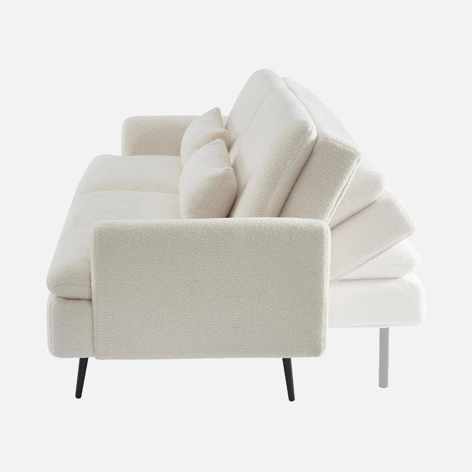 Canapé Convertible 2-3 Places Tissu Bouclette – Image 5