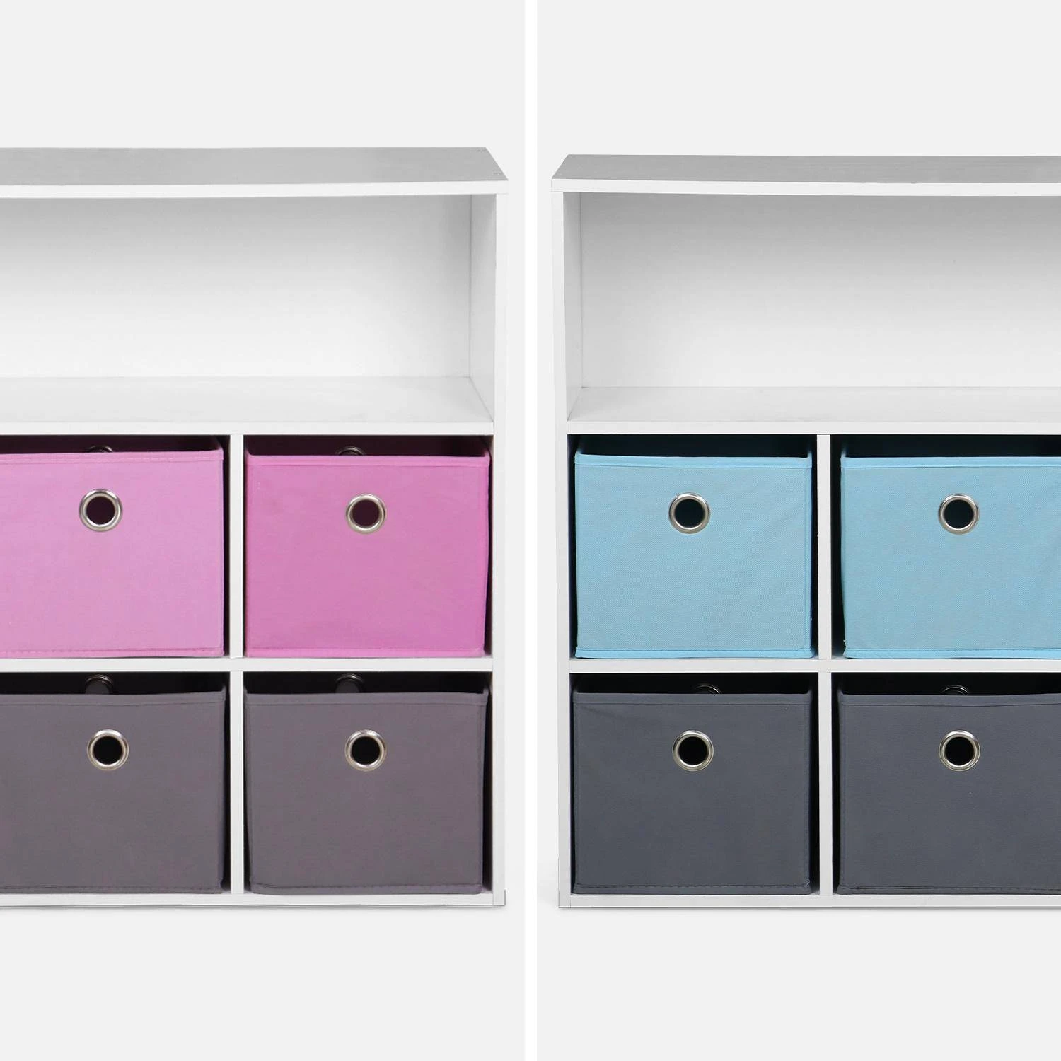 Meuble Rangement Enfant 6 Paniers Couleur : Bleu â Image 7