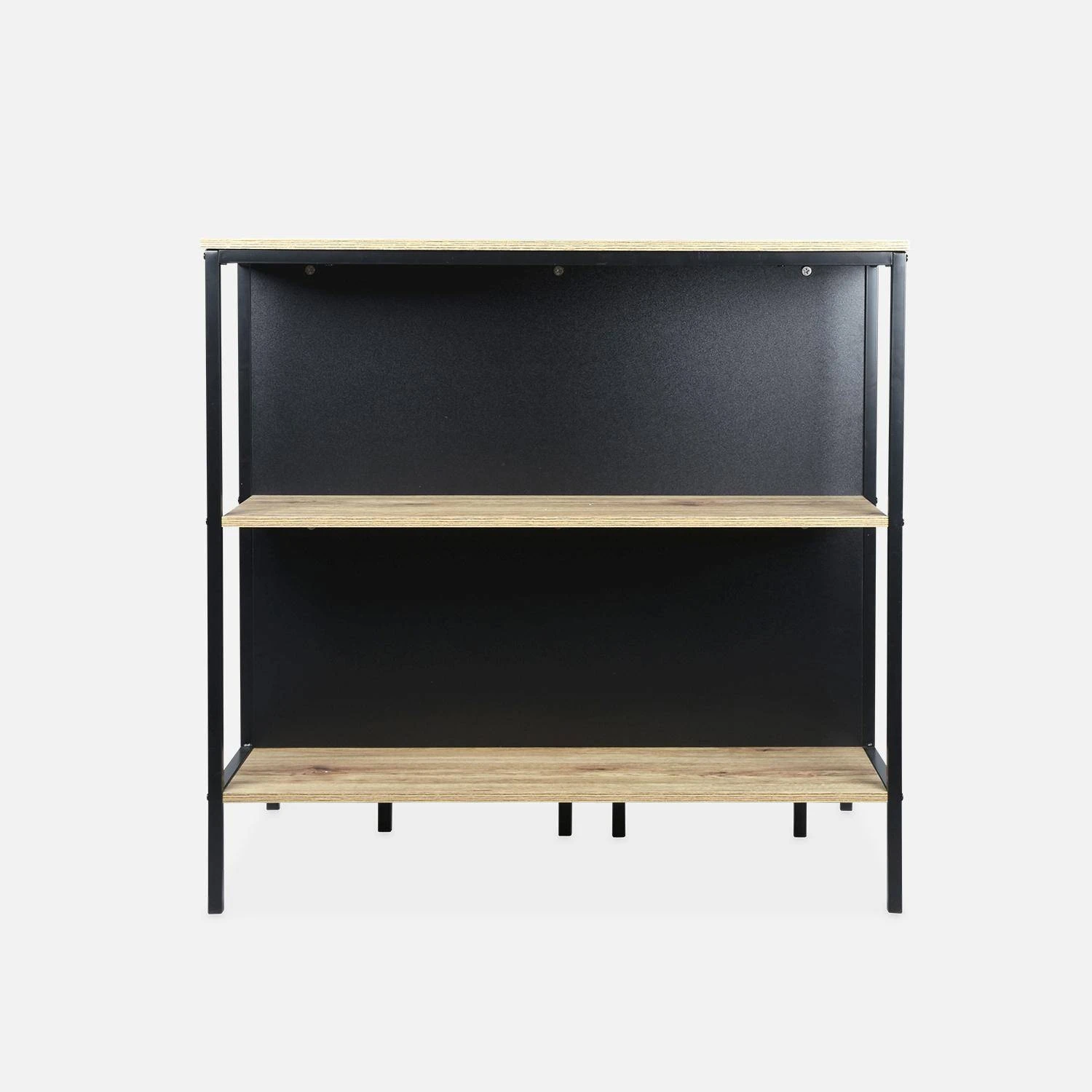 Table Haute Décor Bois Et Métal 2 étagères, 2 Tabourets – Image 6