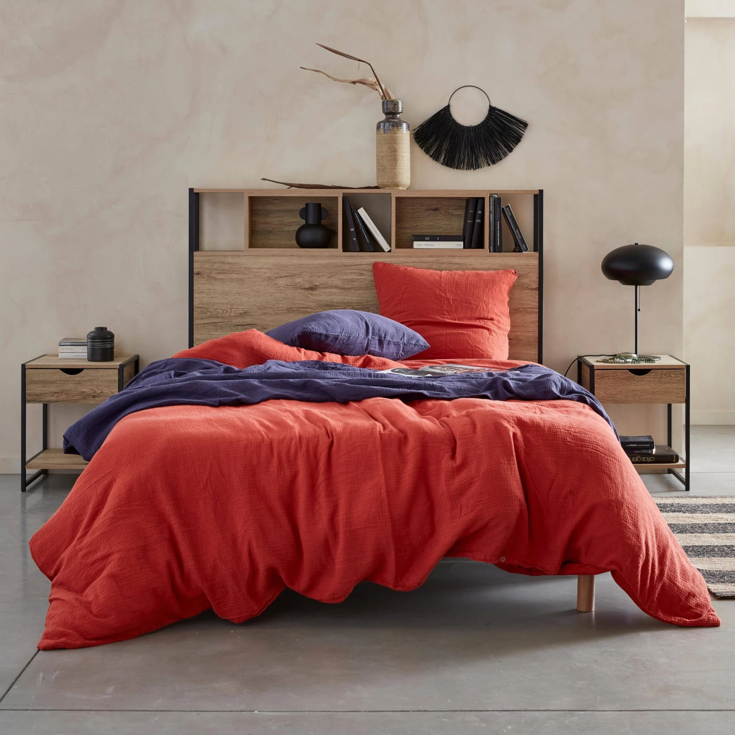 Table De Chevet Industrielle, Effet Bois Et Métal (lot De 2) – Image 3