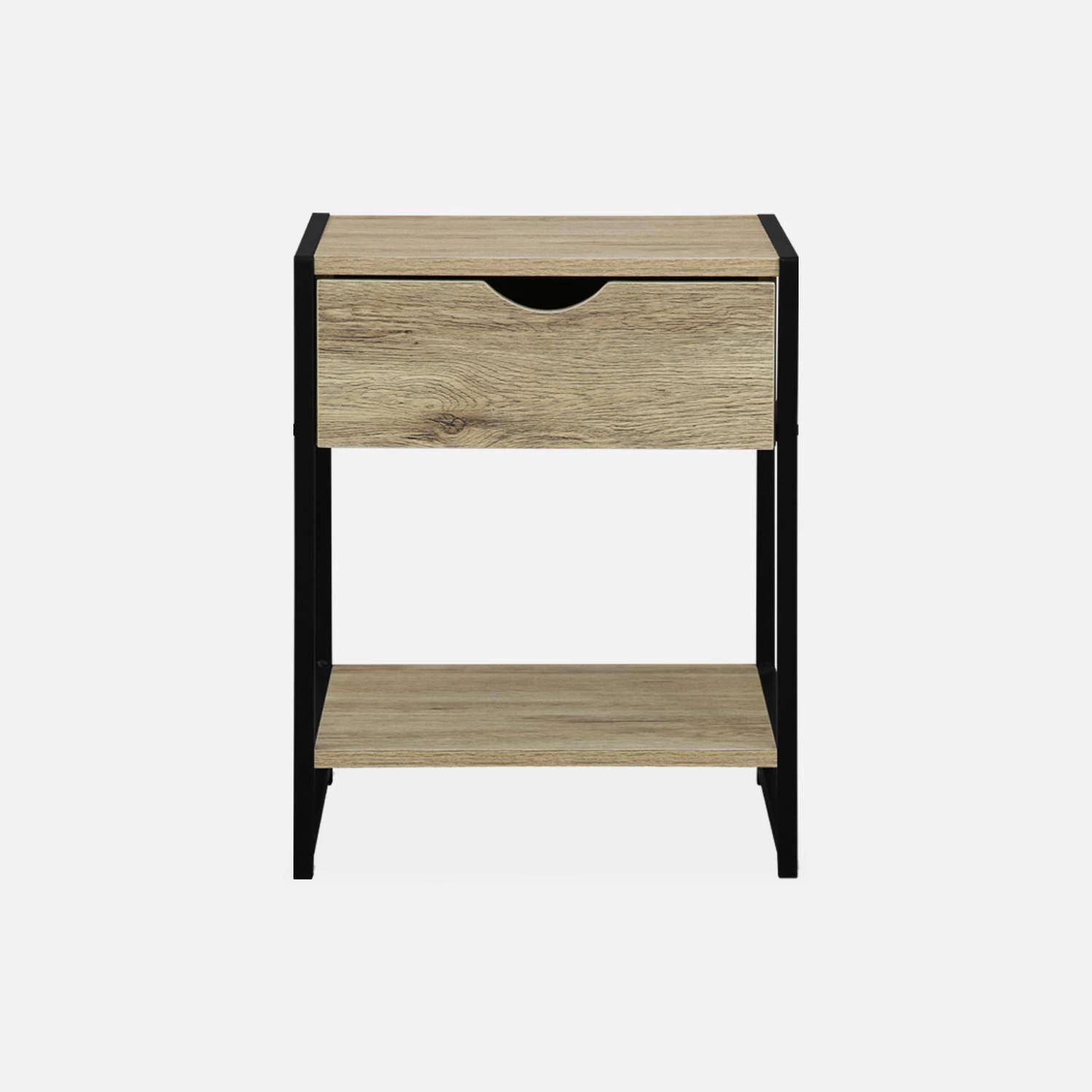 Table De Chevet Industrielle, Effet Bois Et Métal (lot De 2) – Image 6