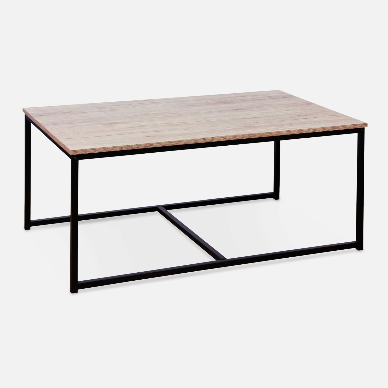Table Gigogne Encastrable Métal Et Effet Bois (lot De 3) Couleur : Bois – Image 6