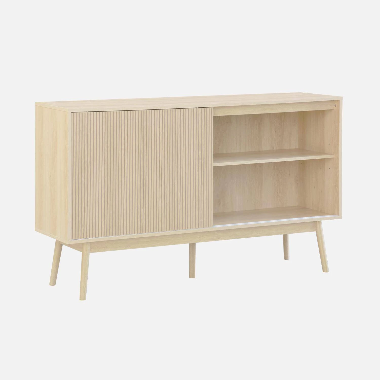 Buffet Scandinave Effet Bois 2 Portes 150 Cm Couleur : Bois Clair â Image 5