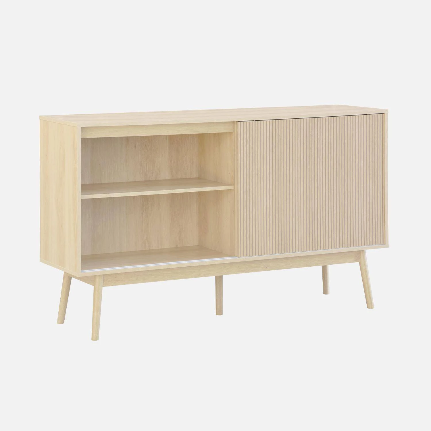 Buffet Scandinave Effet Bois 2 Portes 150 Cm Couleur : Bois Clair â Image 6