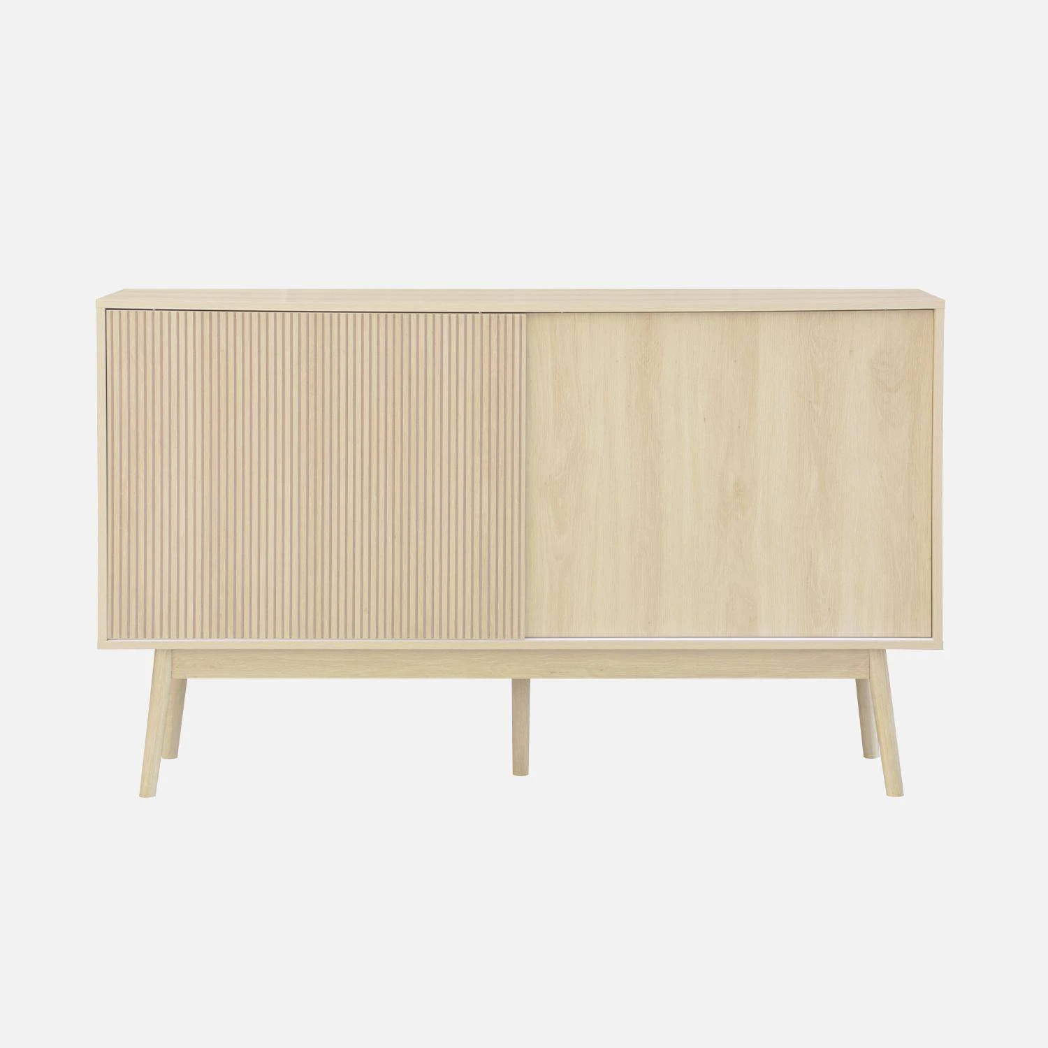 Buffet Scandinave Effet Bois 2 Portes 150 Cm Couleur : Bois Clair â Image 4