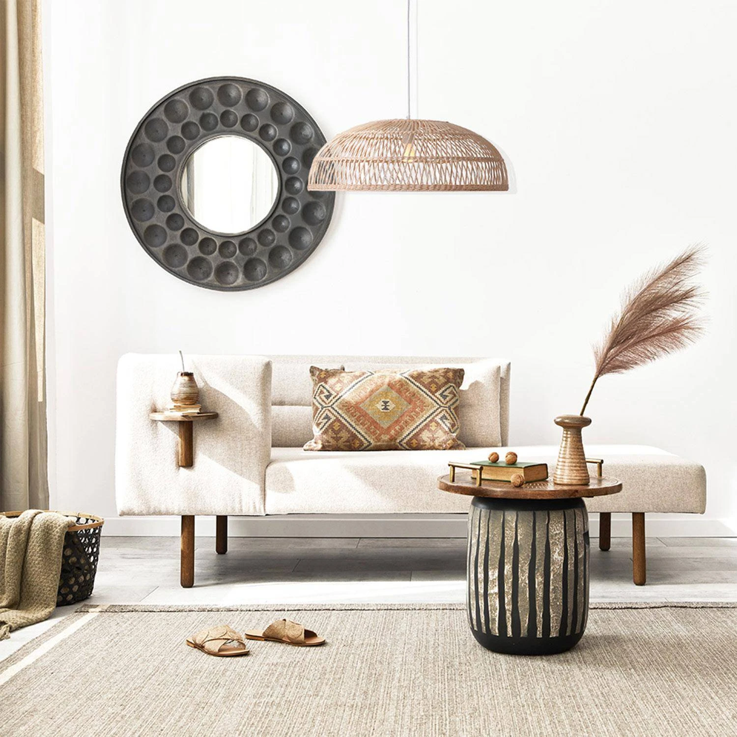 Suspension En Rotin Naturel Ø60cm – Image 3