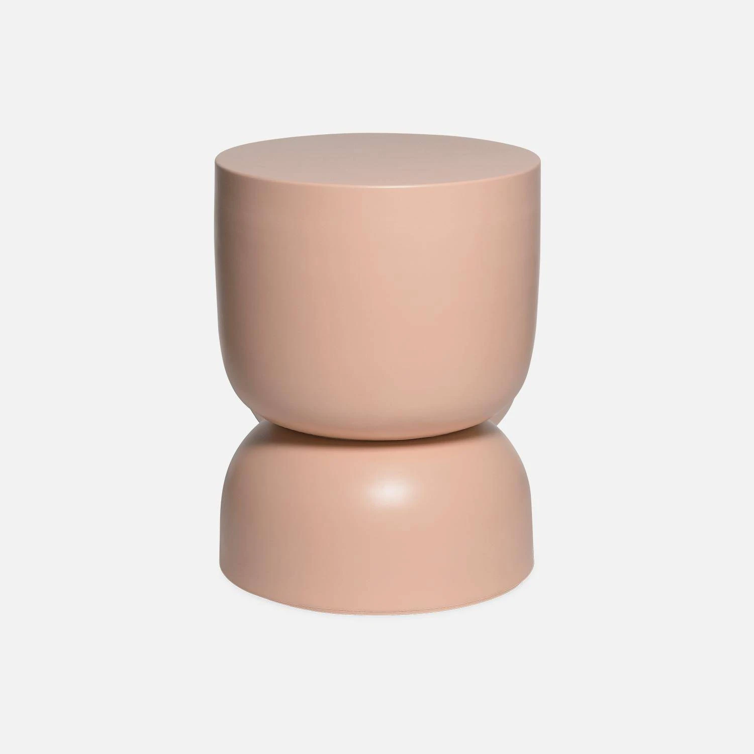 Table D'appoint, Bout De Canapé, Table De Chevet En Métal, Ø32 X H 42cm Couleur : Rose – Image 2