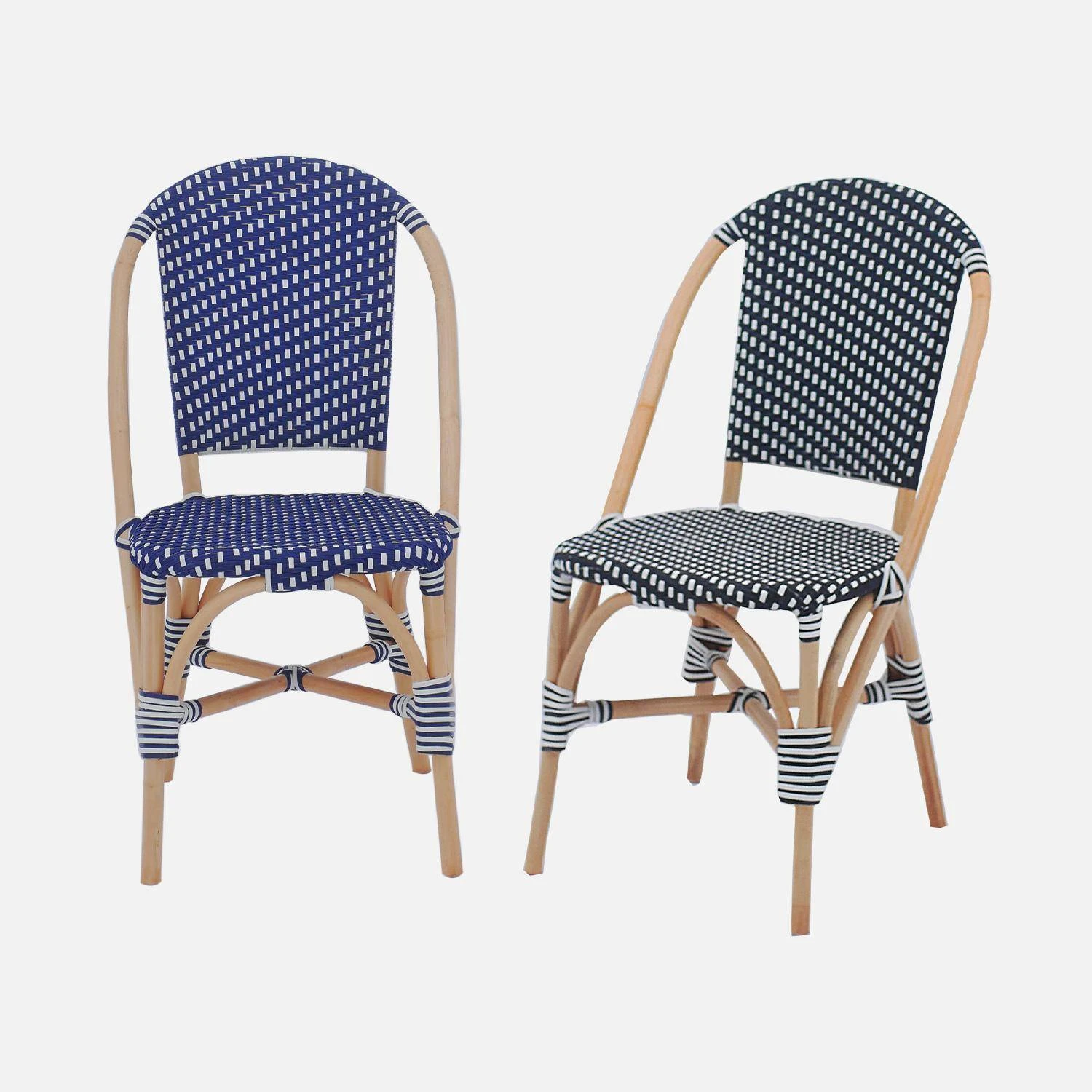Chaise Bistrot En Rotin Et Polyrotin (lot De 2) Couleur : Bleu â Image 5