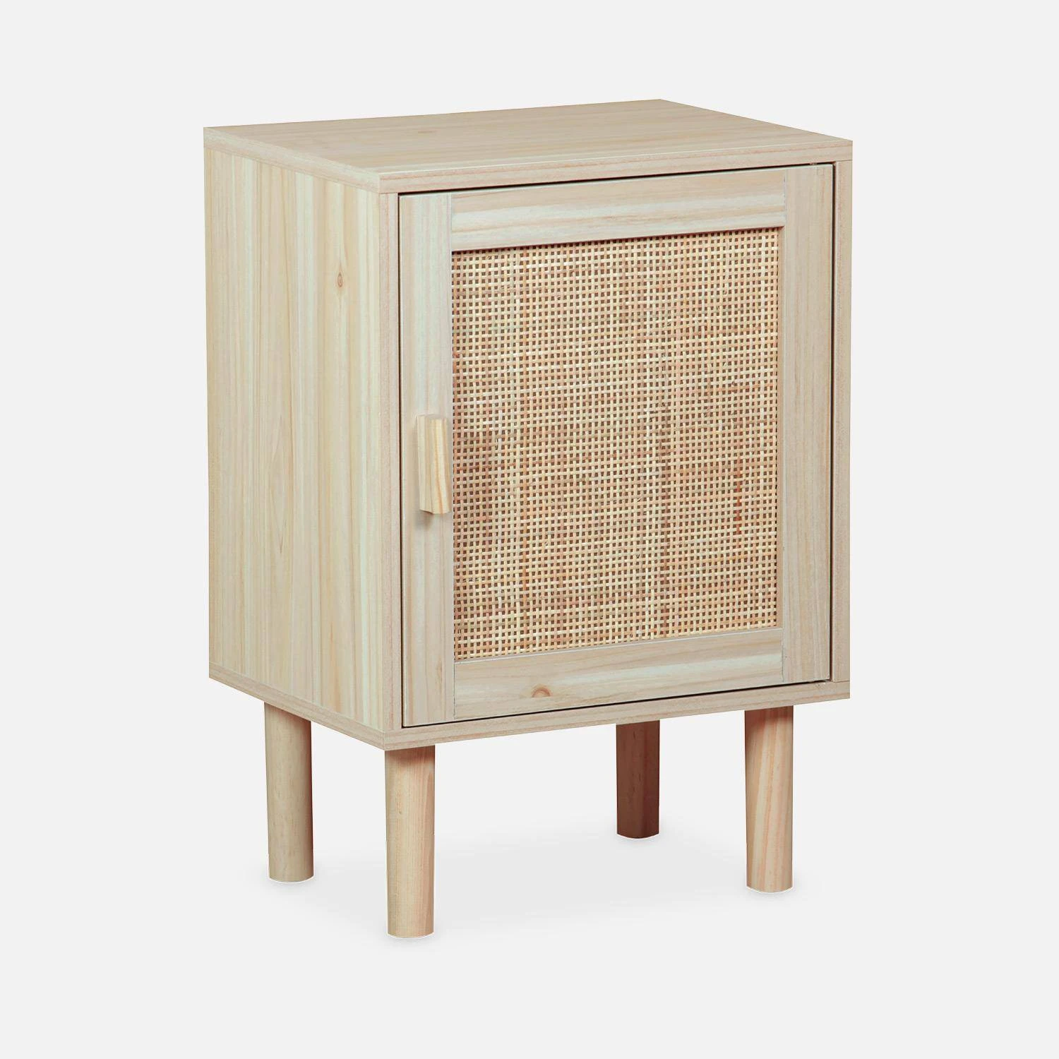 Table De Chevet Cannage Et Effet Bois â Image 3