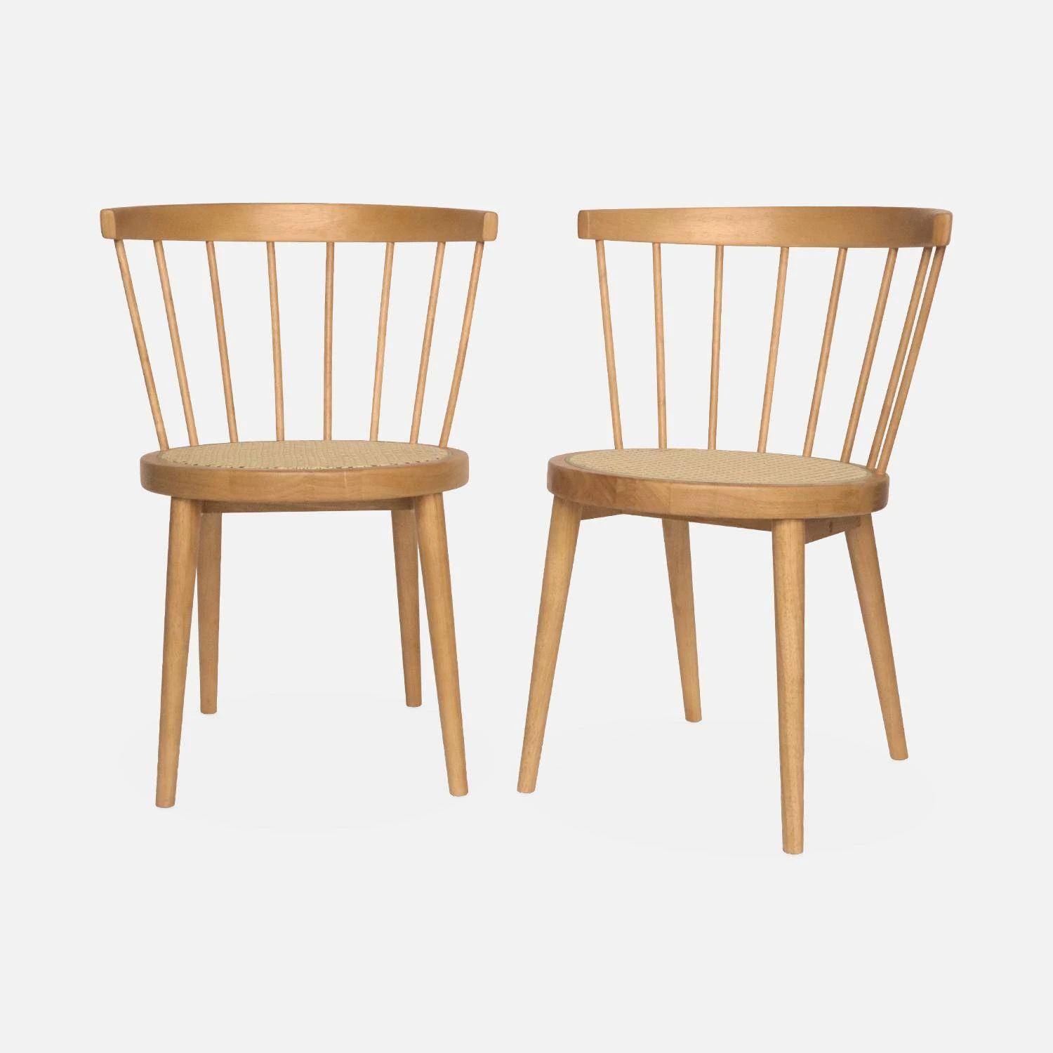 Chaise Bois Et Cannage (lot De 2) Couleur : Naturel â Image 4