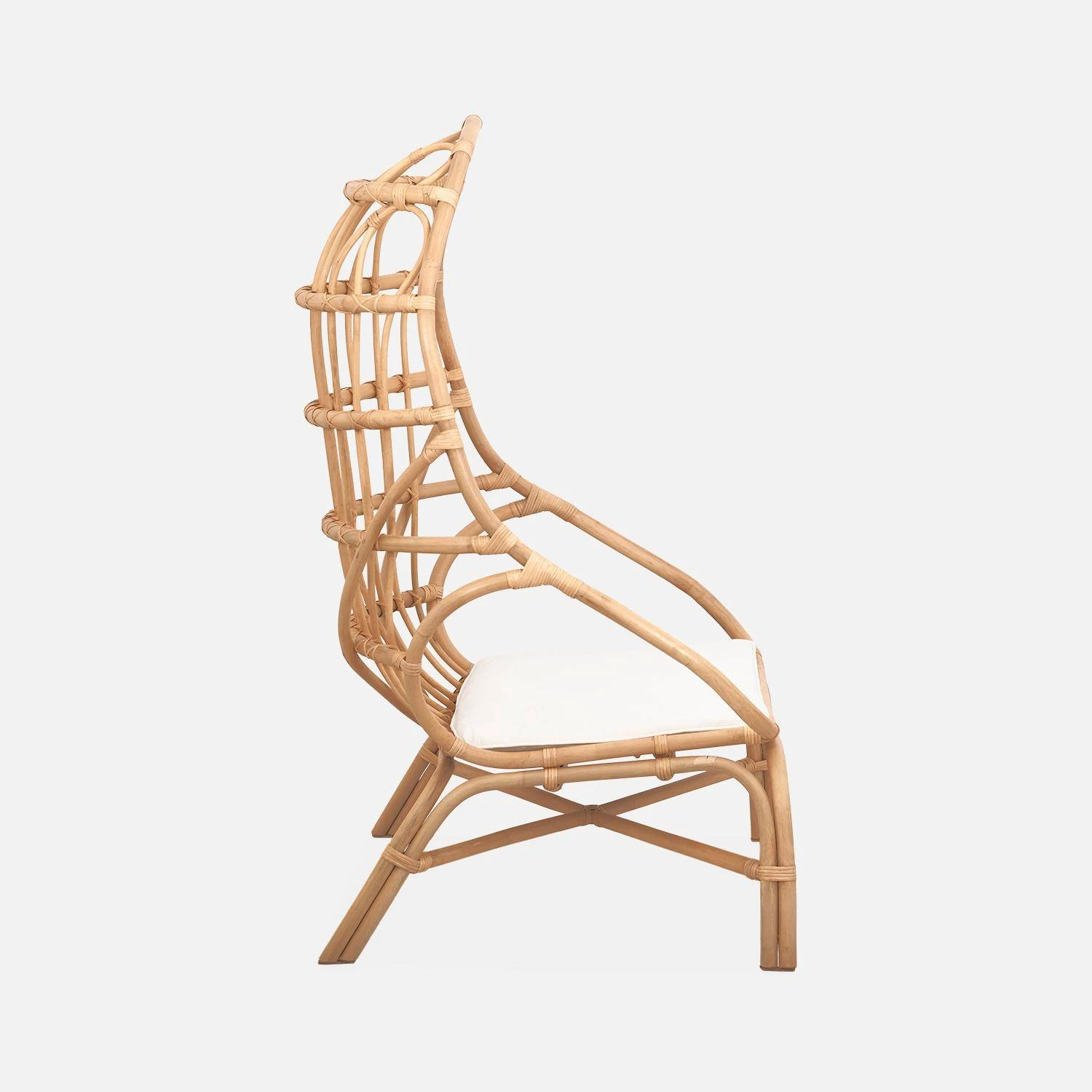 Fauteuil œuf En Rotin Avec Coussin – Image 6