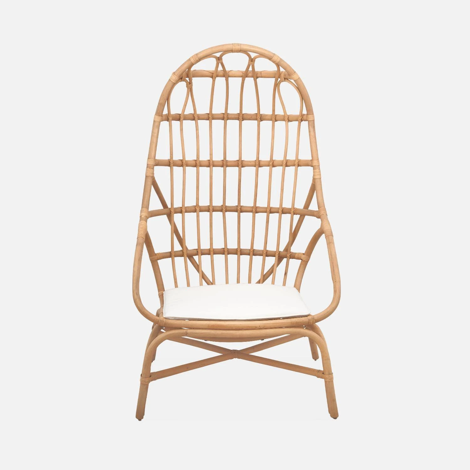 Fauteuil œuf En Rotin Avec Coussin – Image 5