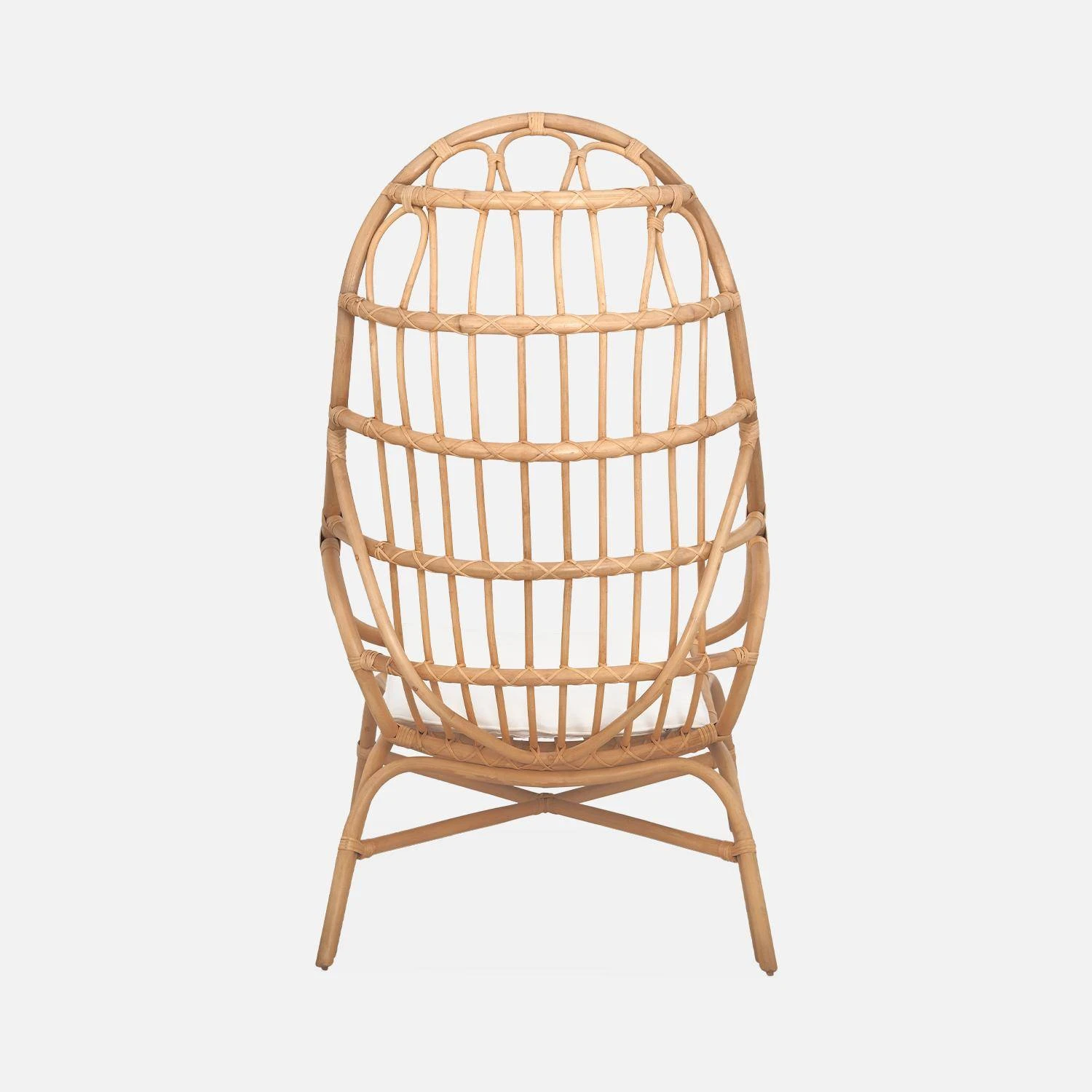 Fauteuil œuf En Rotin Avec Coussin – Image 7
