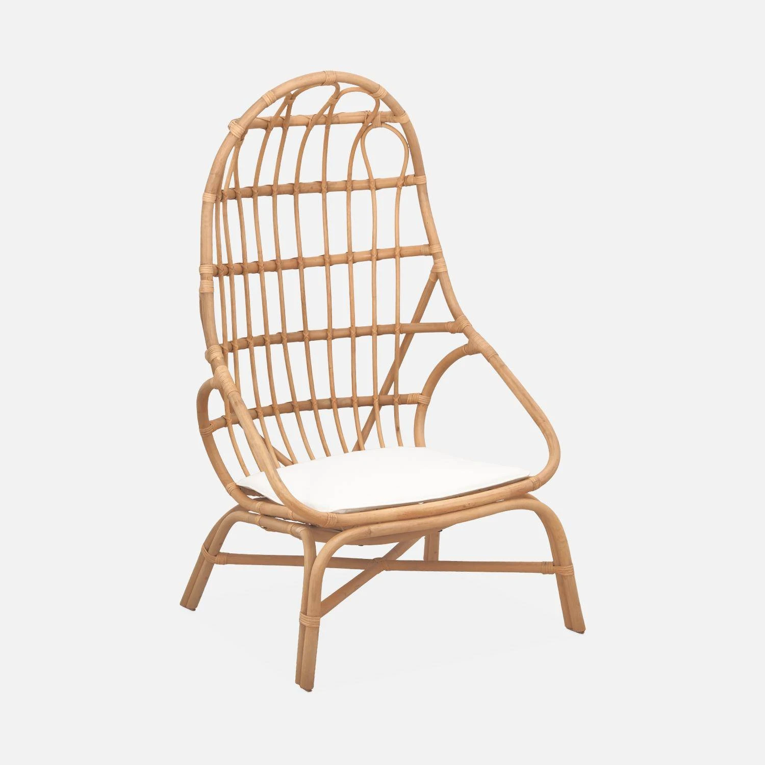 Fauteuil œuf En Rotin Avec Coussin – Image 4