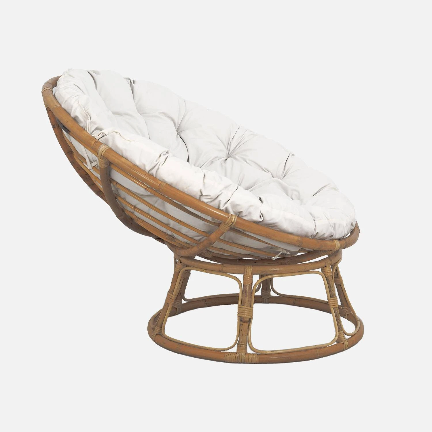 Fauteuil Papasan En Rotin Avec Coussin Ø113cm – Image 6