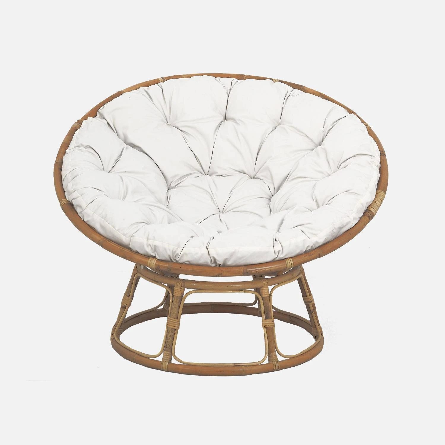 Fauteuil Papasan En Rotin Avec Coussin Ø113cm – Image 5