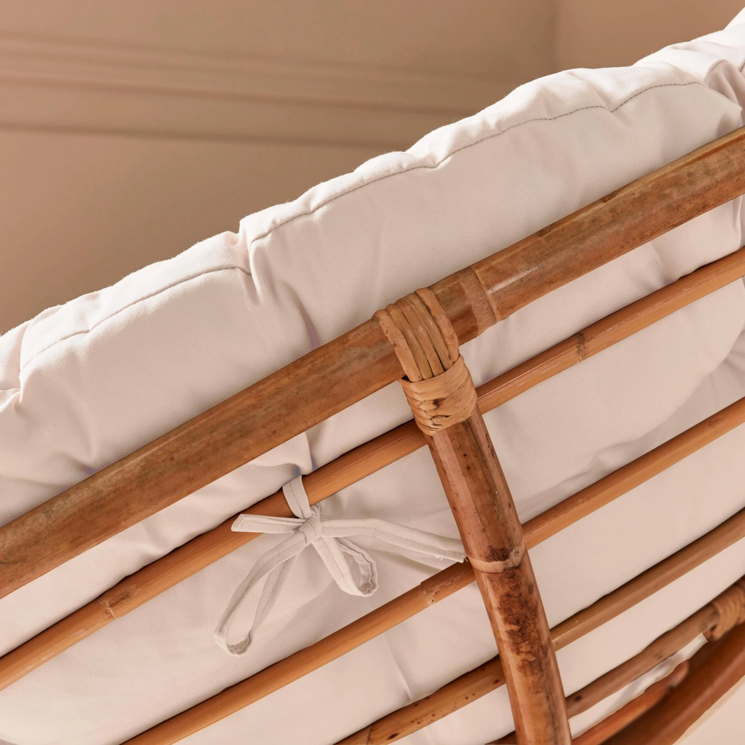 Fauteuil Papasan En Rotin Avec Coussin Ø113cm – Image 3