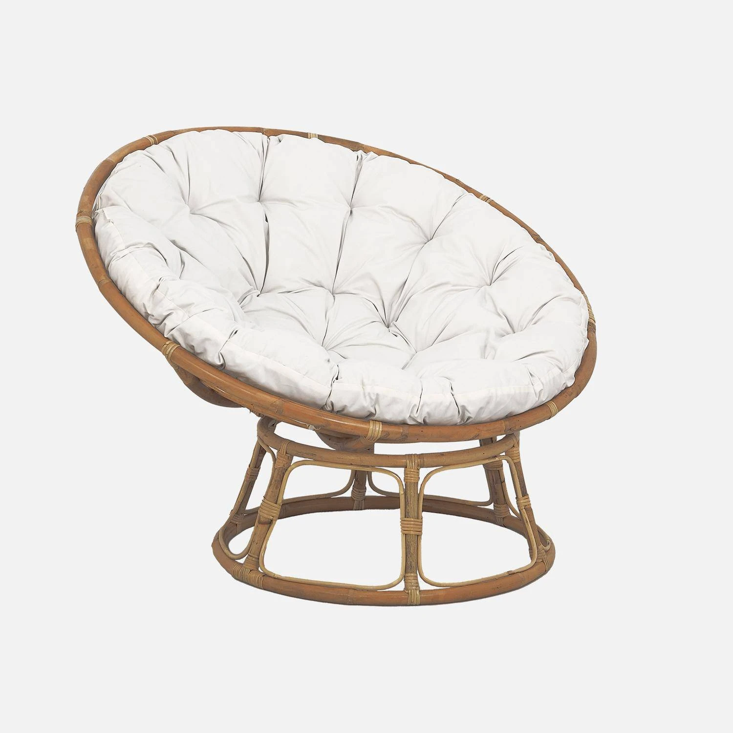 Fauteuil Papasan En Rotin Avec Coussin Ø113cm – Image 4