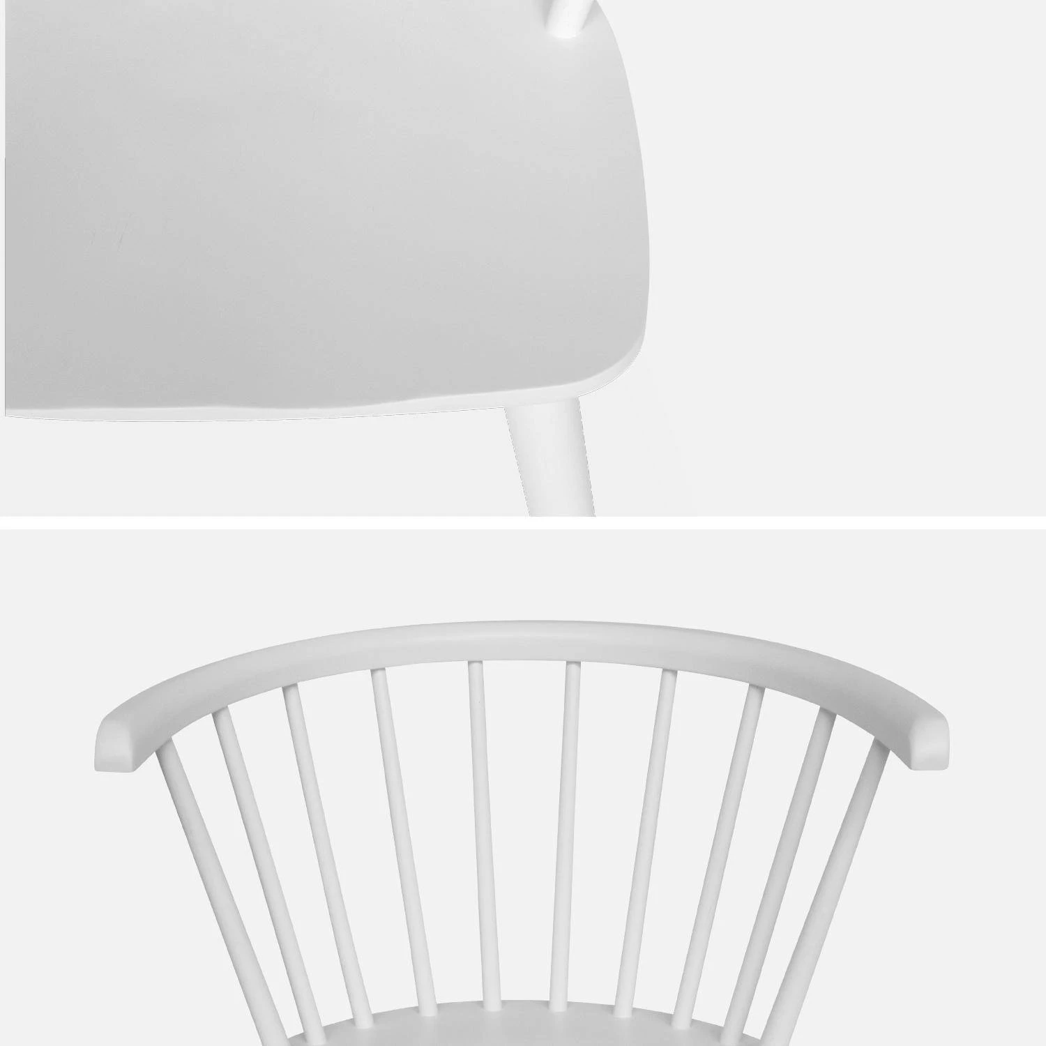 Chaise à Barreaux En Bois Et Contreplaqué (lot De 2) Couleur : Blanc – Image 6