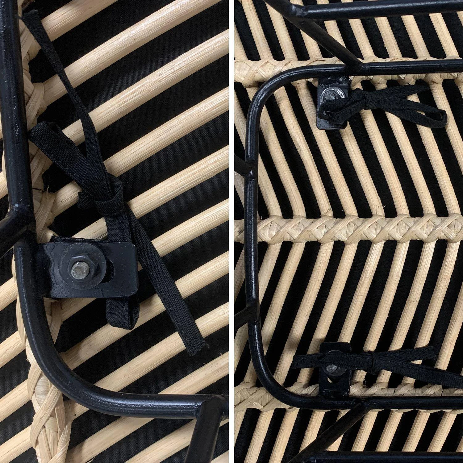 Tabouret De Bar Métal Et Rotin 75cm (lot De 2) Couleur : Noir – Image 9