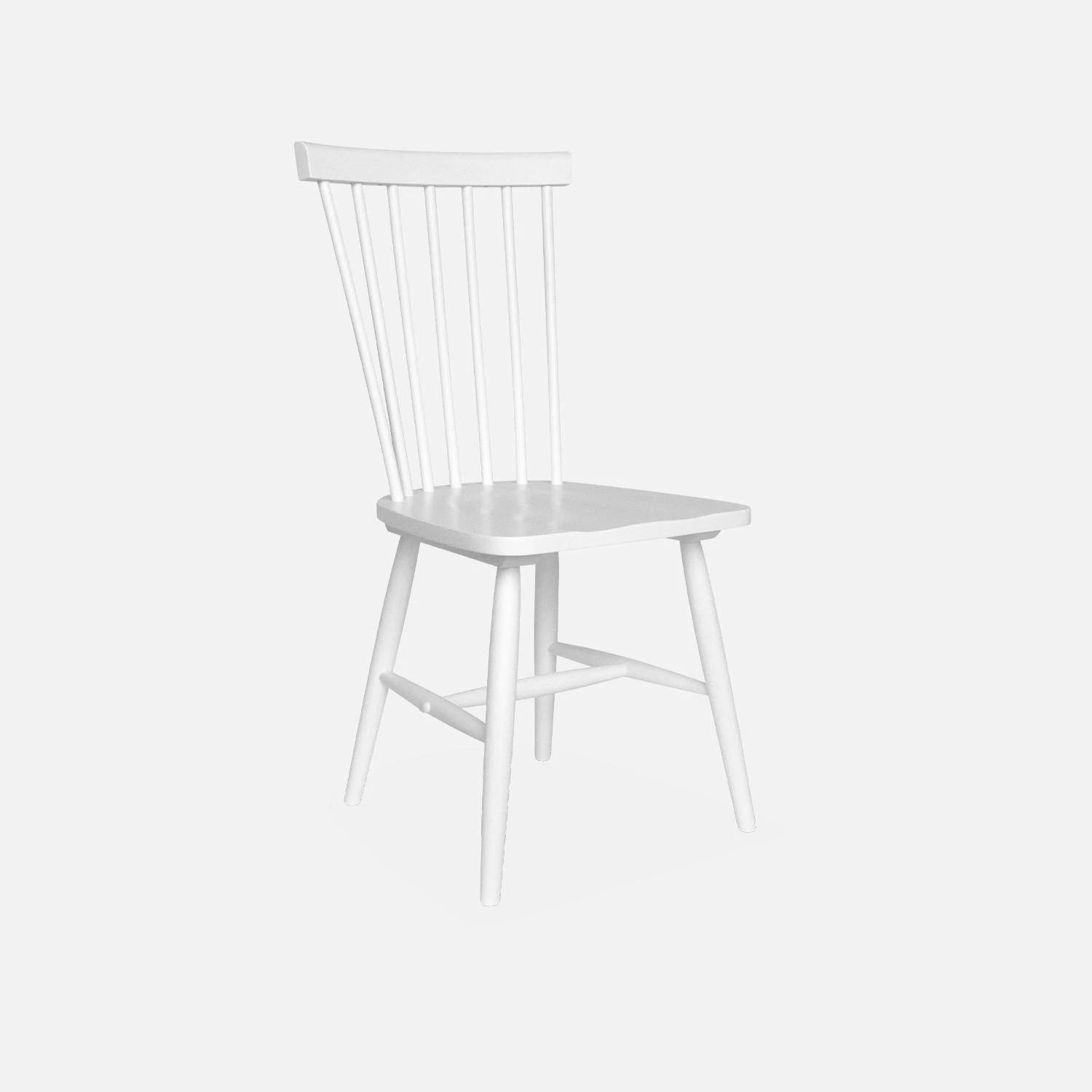 Chaise Bois D'hévéa (lot De 2) Couleur : Blanc – Image 5