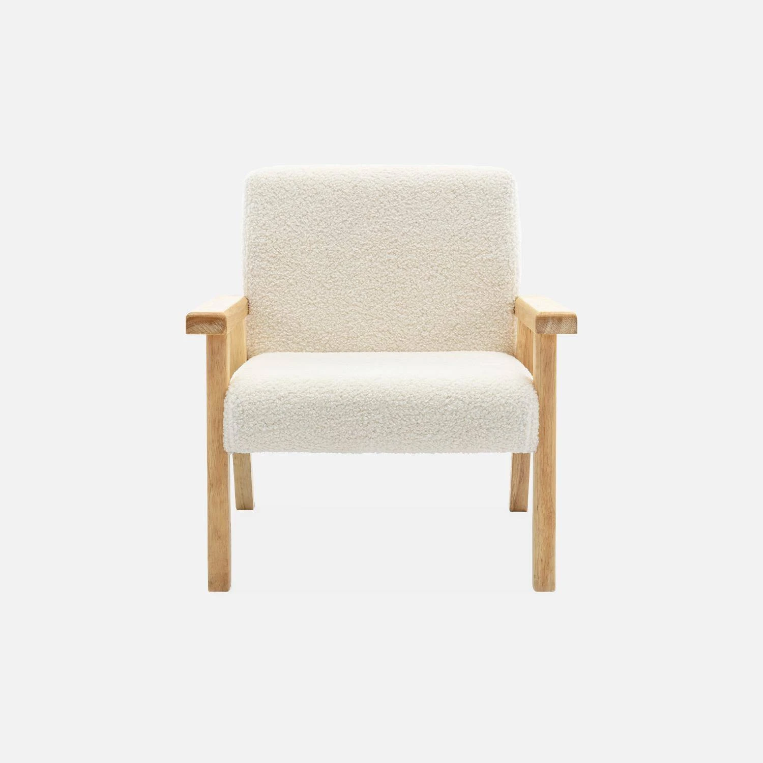 Fauteuil Scandinave Enfant Bois D'hévéa Couleur : Blanc – Image 2