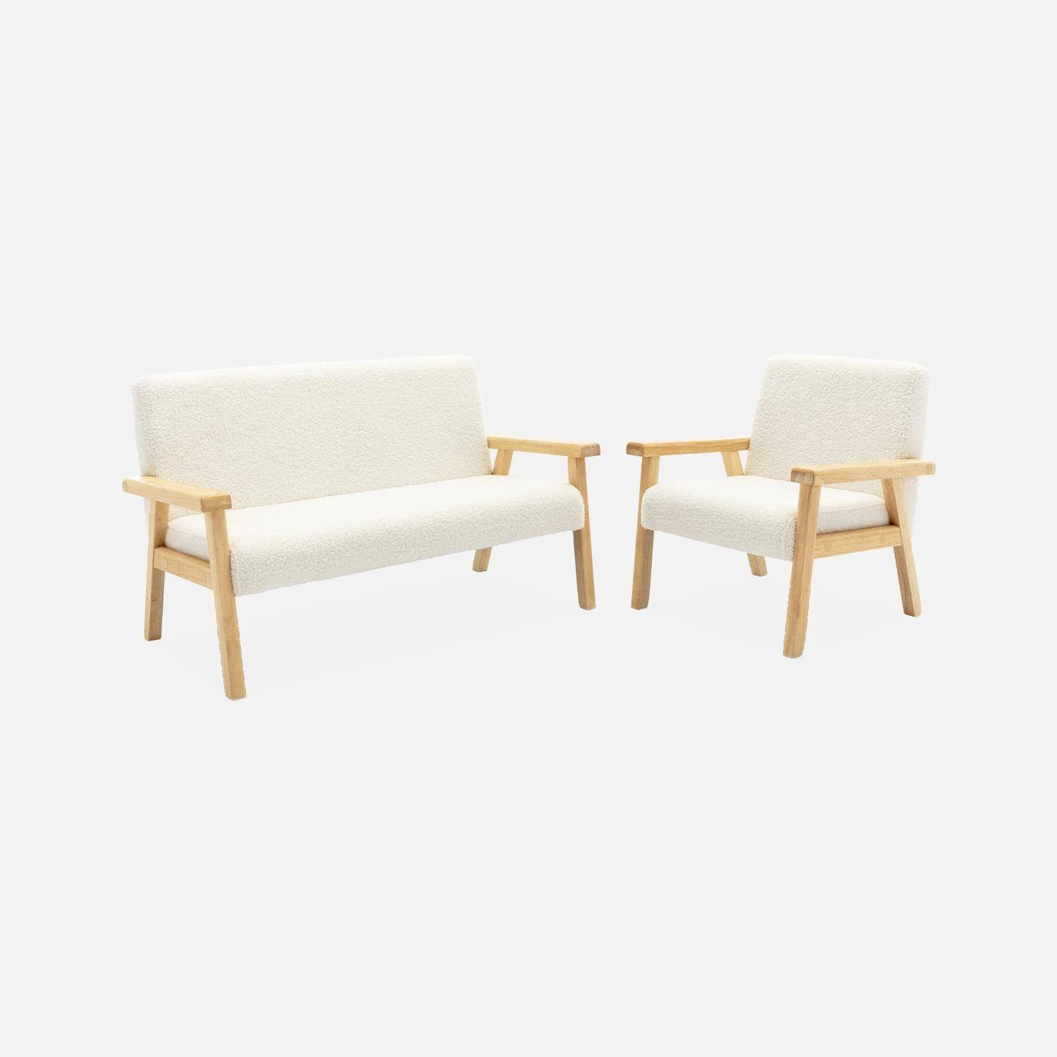 Fauteuil Scandinave Enfant Bois D'hévéa Couleur : Blanc – Image 5