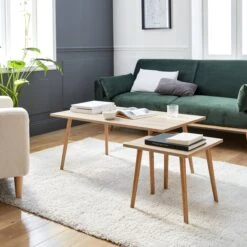 Table Basse Effet Bois (lot De 2)