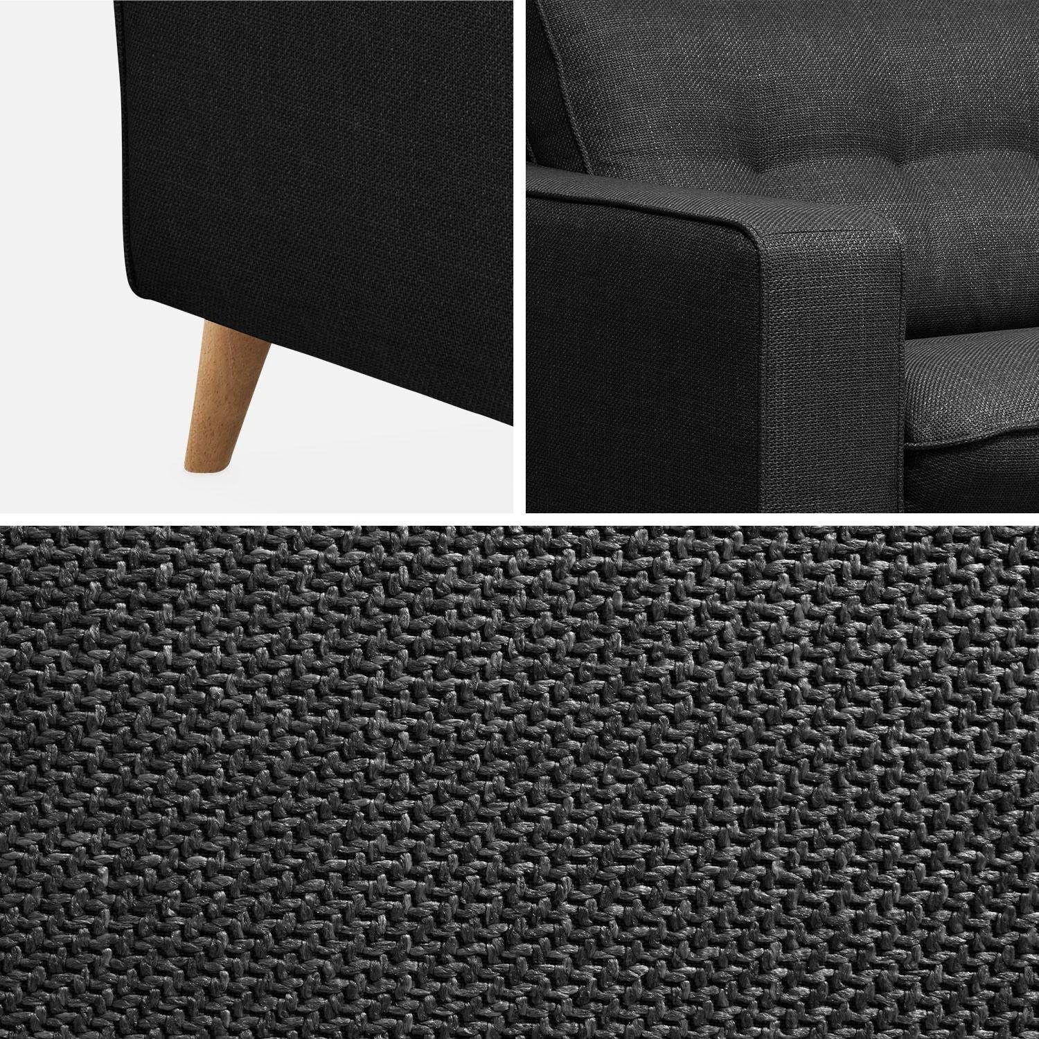 Canapé Lit Convertible 3 Places Avec Matelas 12cm - Fabriqué En France Couleur : Anthracite – Image 9