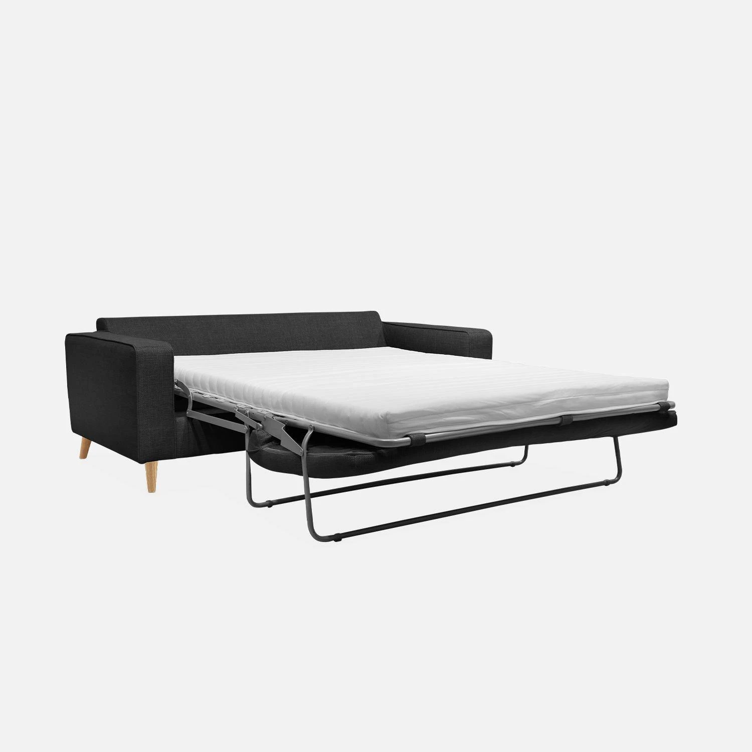 Canapé Lit Convertible 3 Places Avec Matelas 12cm - Fabriqué En France Couleur : Anthracite – Image 8