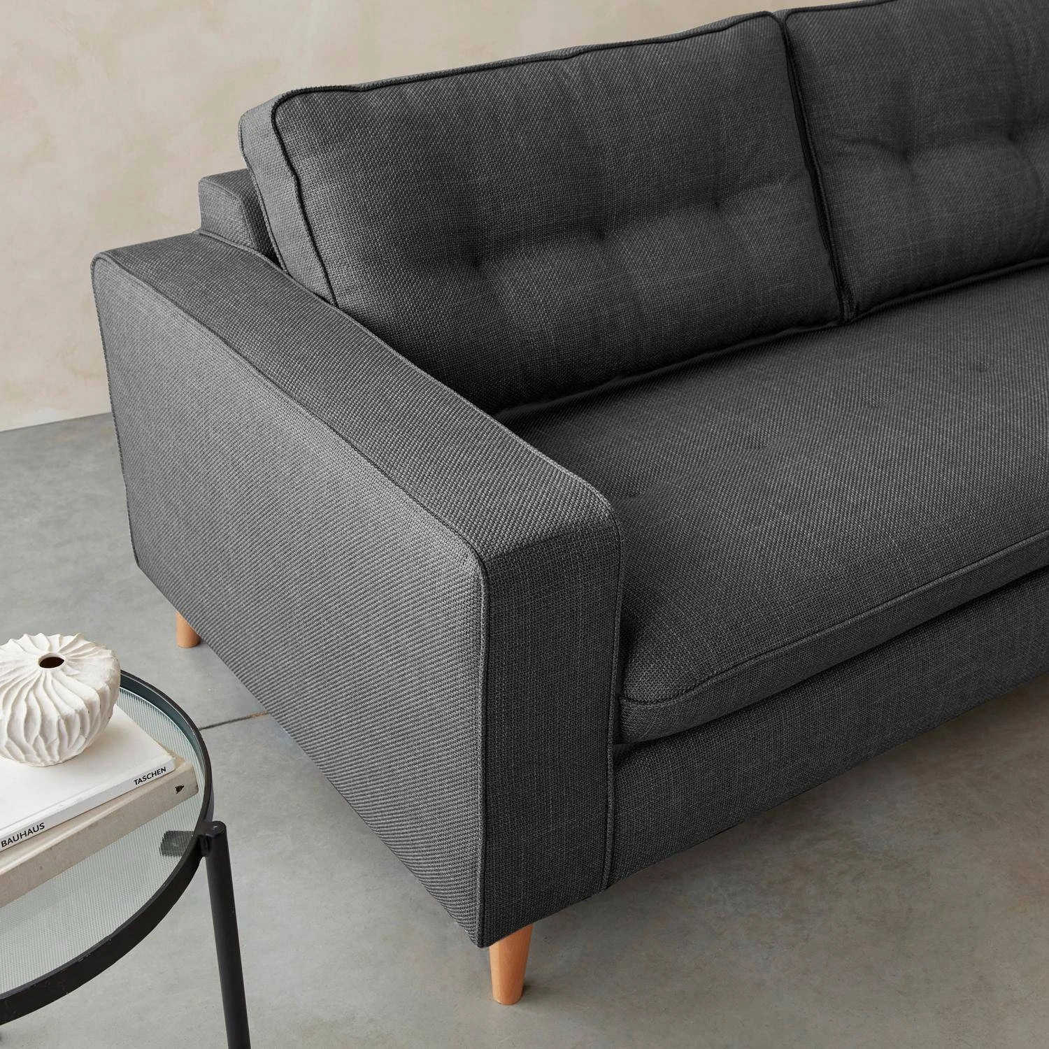 Canapé Lit Convertible 3 Places Avec Matelas 12cm - Fabriqué En France Couleur : Anthracite – Image 4