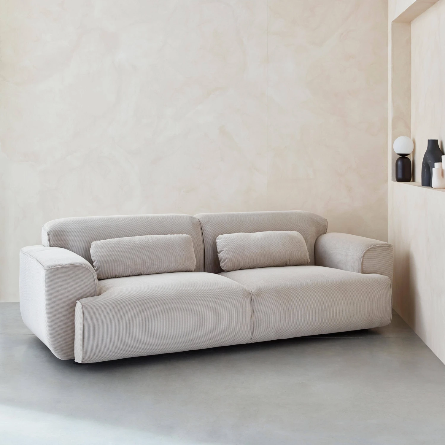 Canapé 3 Places Velours Côtelé – Image 2