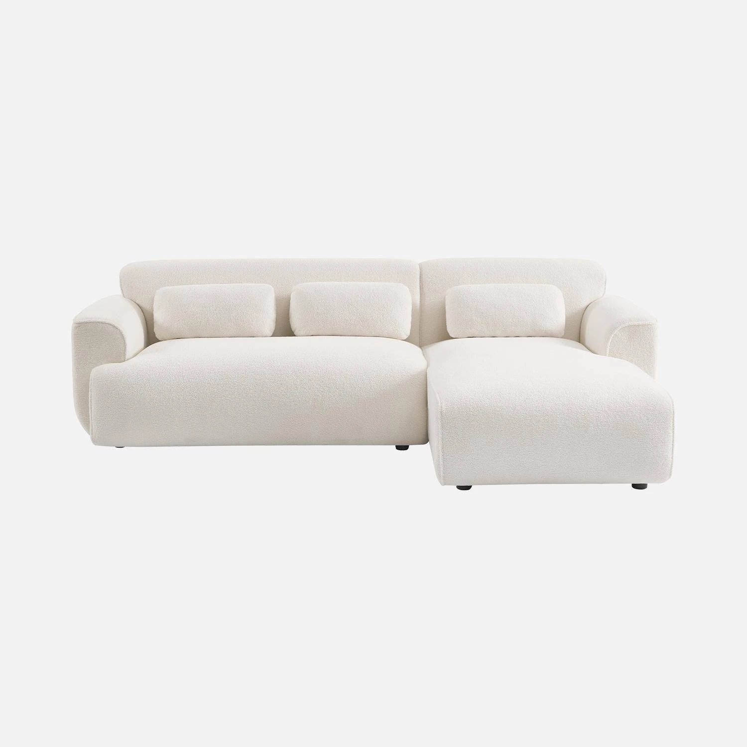 Canapé D'angle, Tissu Bouclette, 3 Places – Image 2