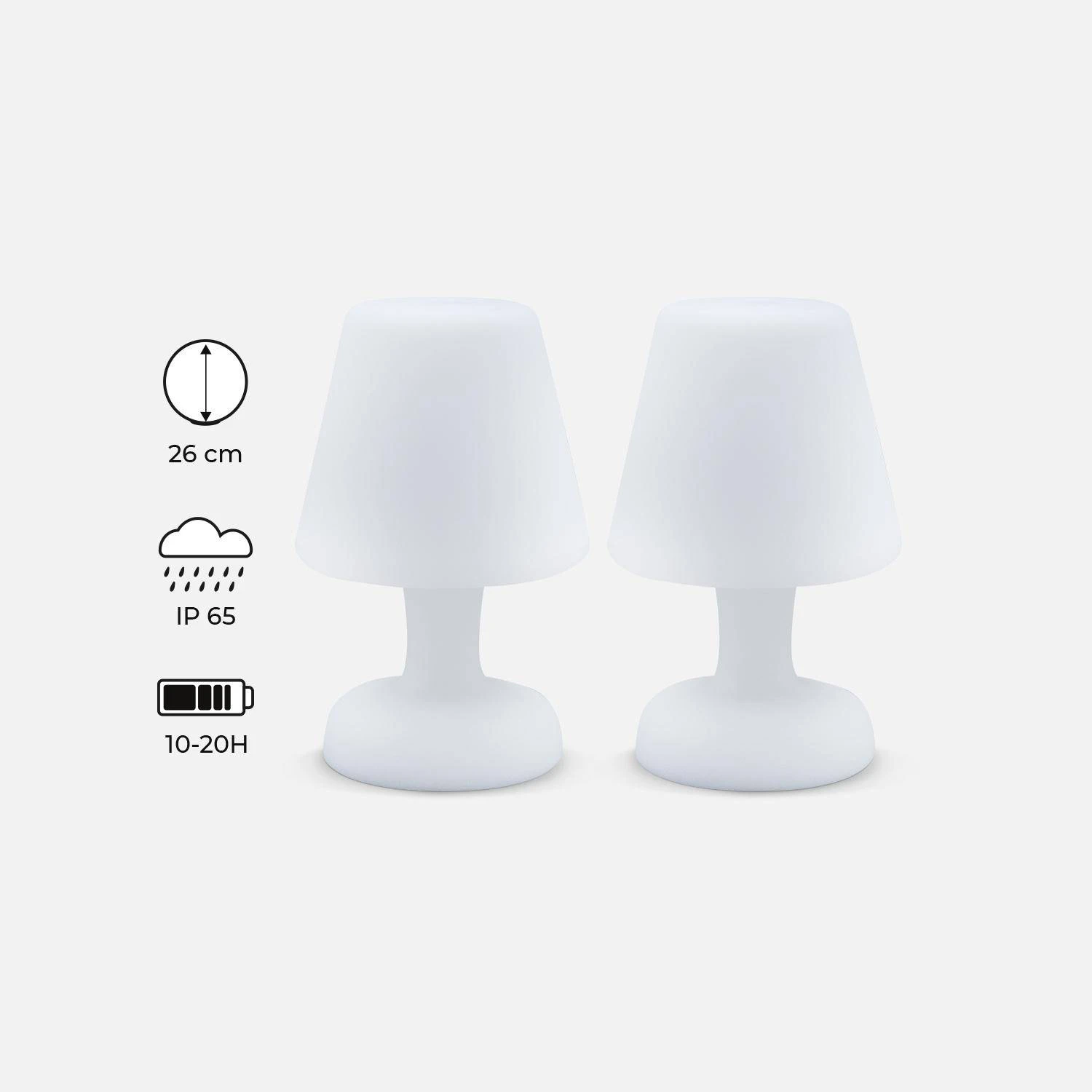 Lampe De Table LED 26cm (lot De 2)