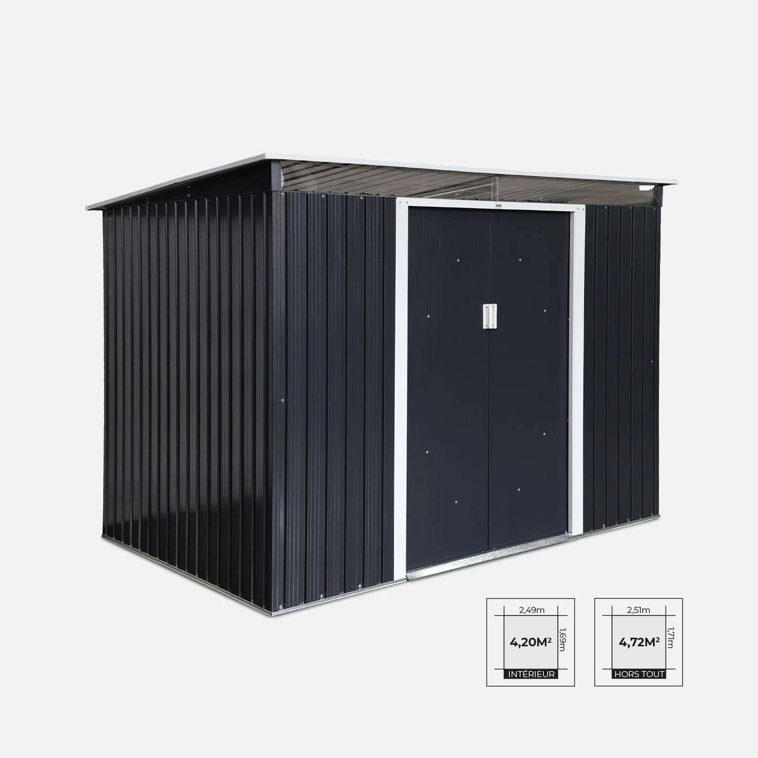 Abri De Jardin En Métal 4,85m2 Avec Puits De Lumière – Image 2